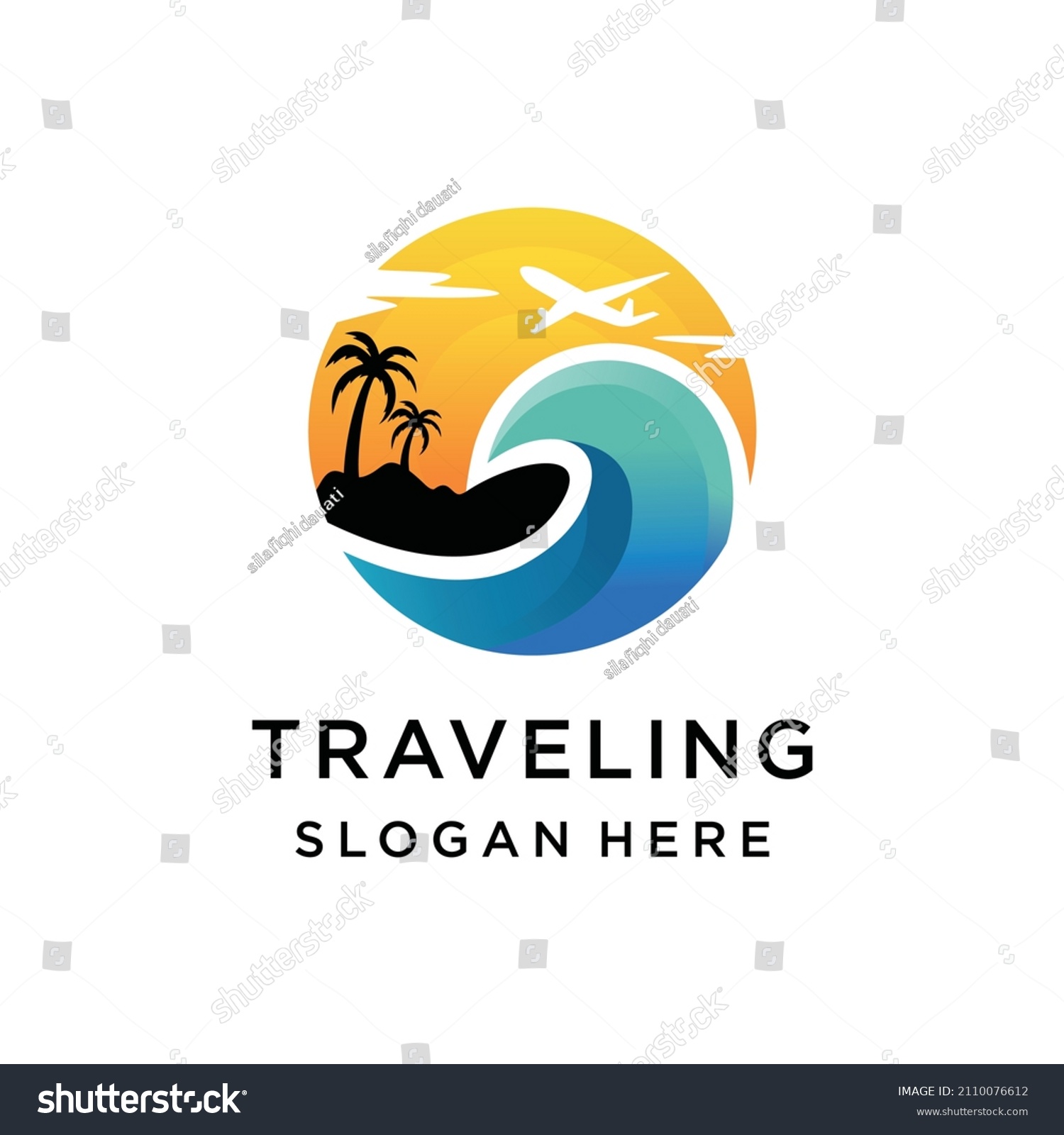 Beach Travel Logo Design Elegant Minimalist Stock Vector (Royalty Free ...