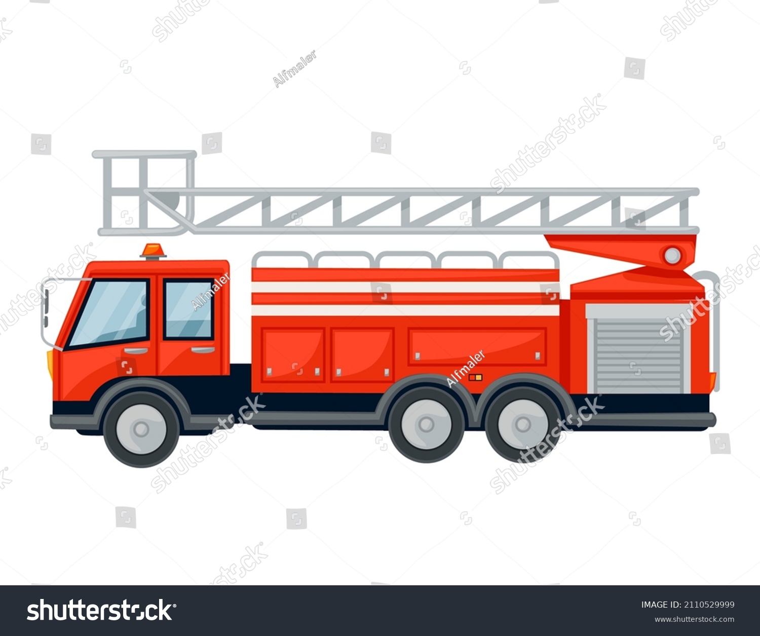 Cartoon Design Fire Truck Cars Set Stock Vector (Royalty Free ...