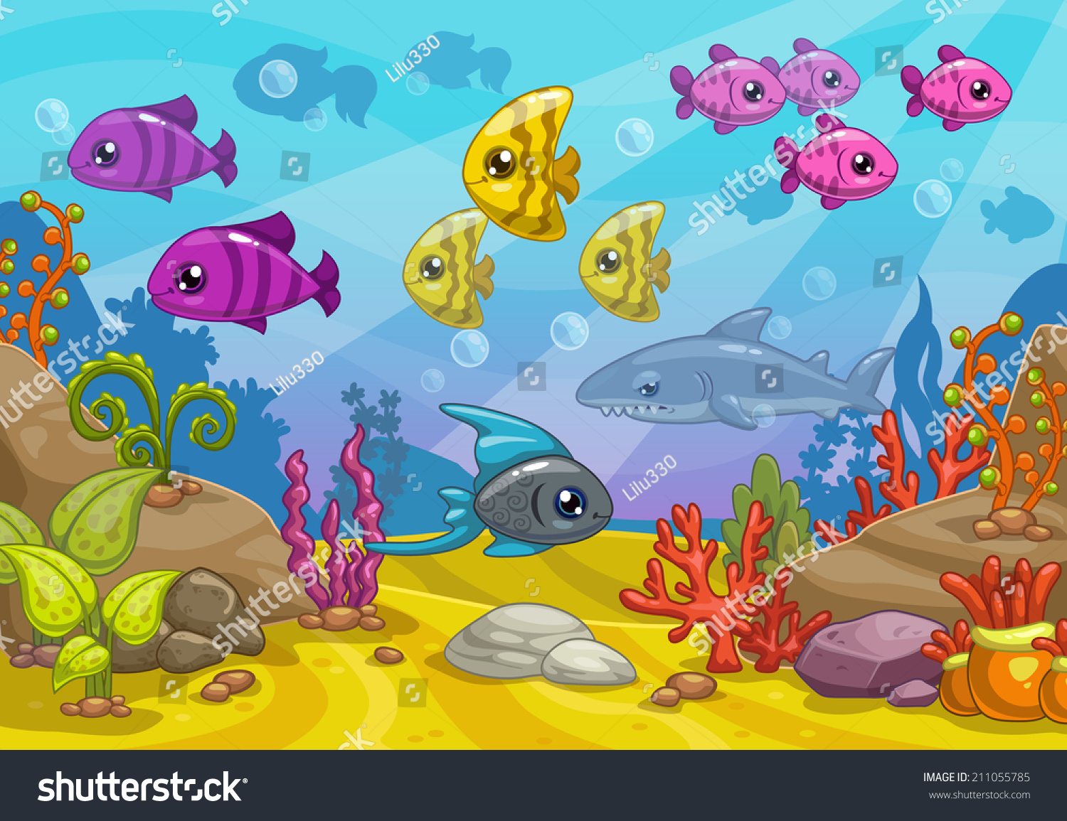 Рыбки в графическом редакторе детям