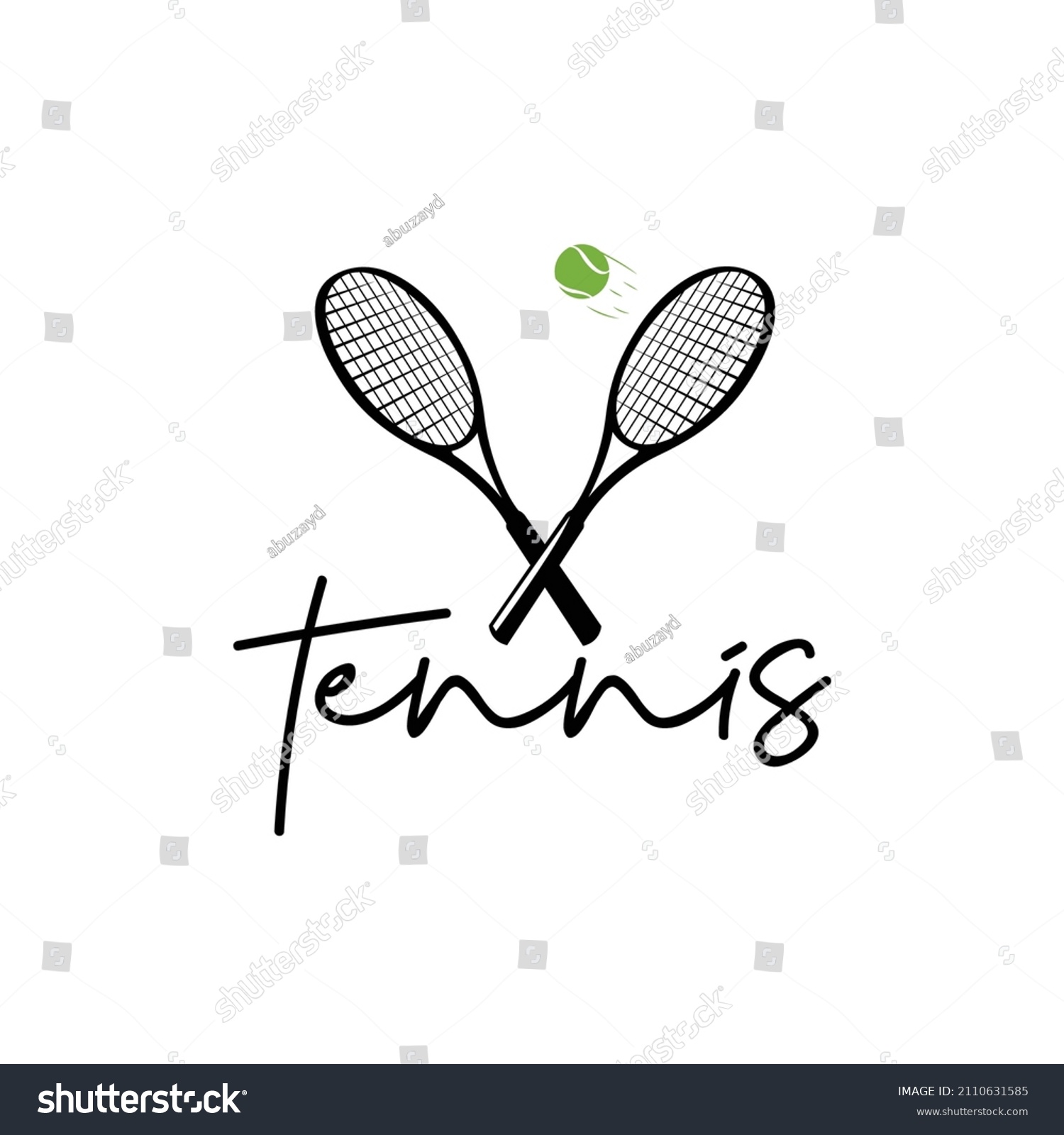 Tennis Racket Logo Minimalistic Concept Stock Vector (Royalty Free ...