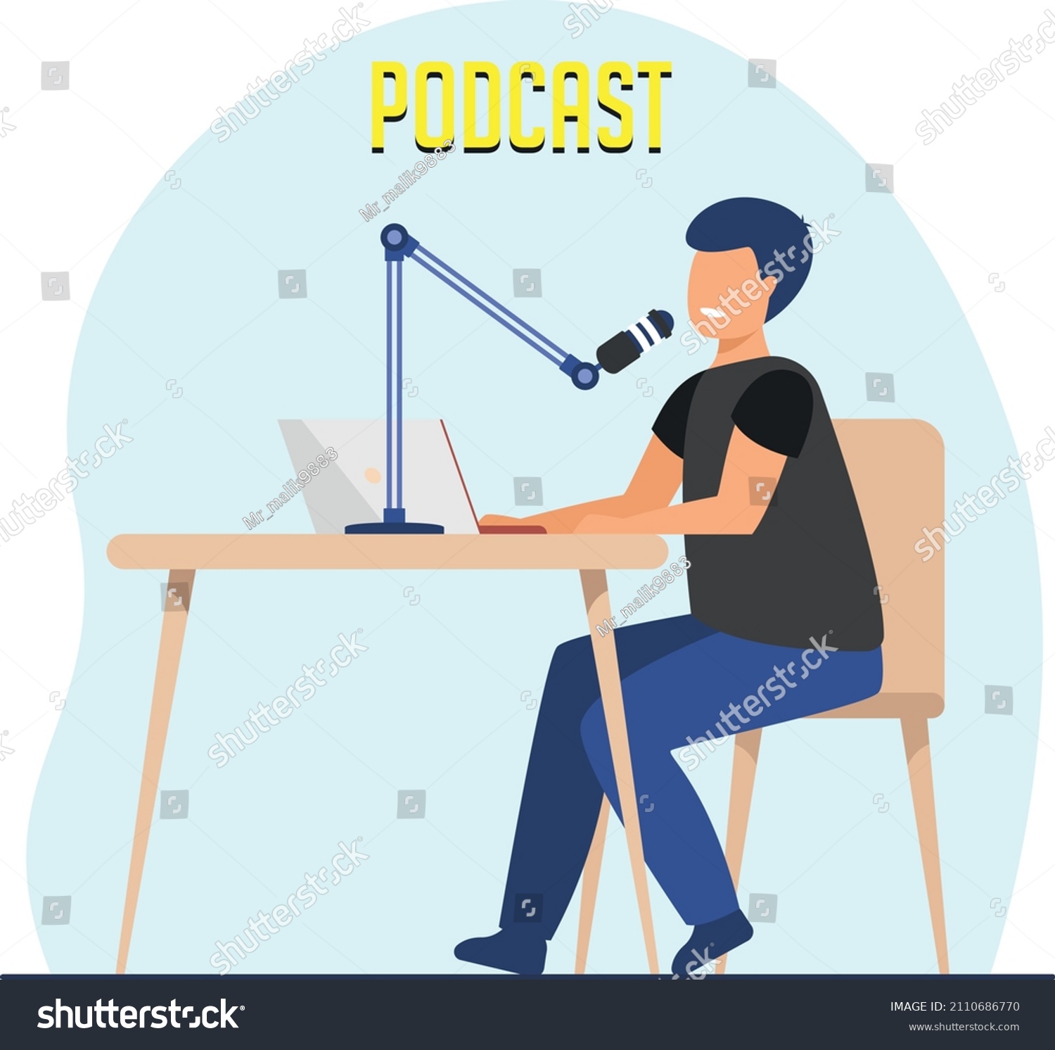 Illustrative Podcast Cover Art Vector Illustration Stock Vector ...