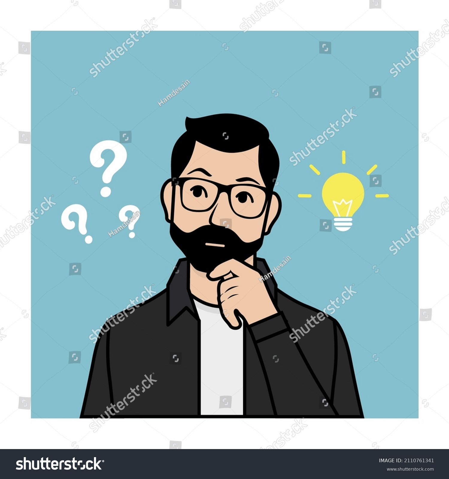 Man Thinking Idea Vector Illustration Stock Vector (Royalty Free ...