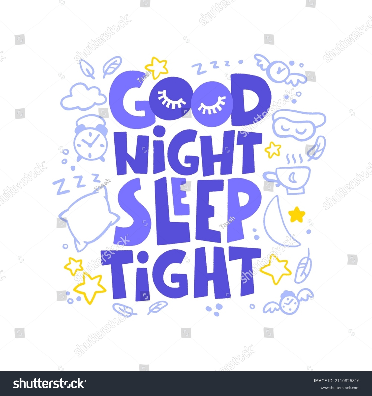 Good Night Sleep Tight Vector Lettering Stock Vector (Royalty Free ...