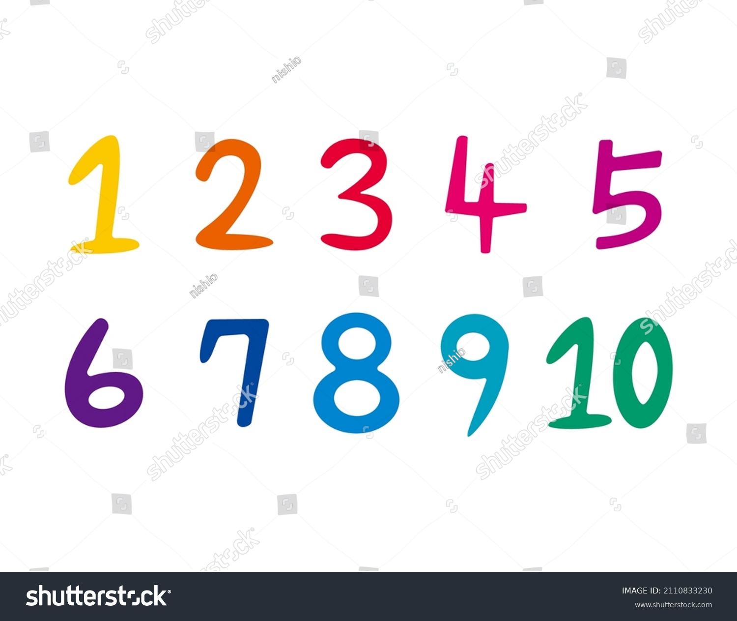 Illustration Numbers Handwritten Vector Illustration Stock Vector ...