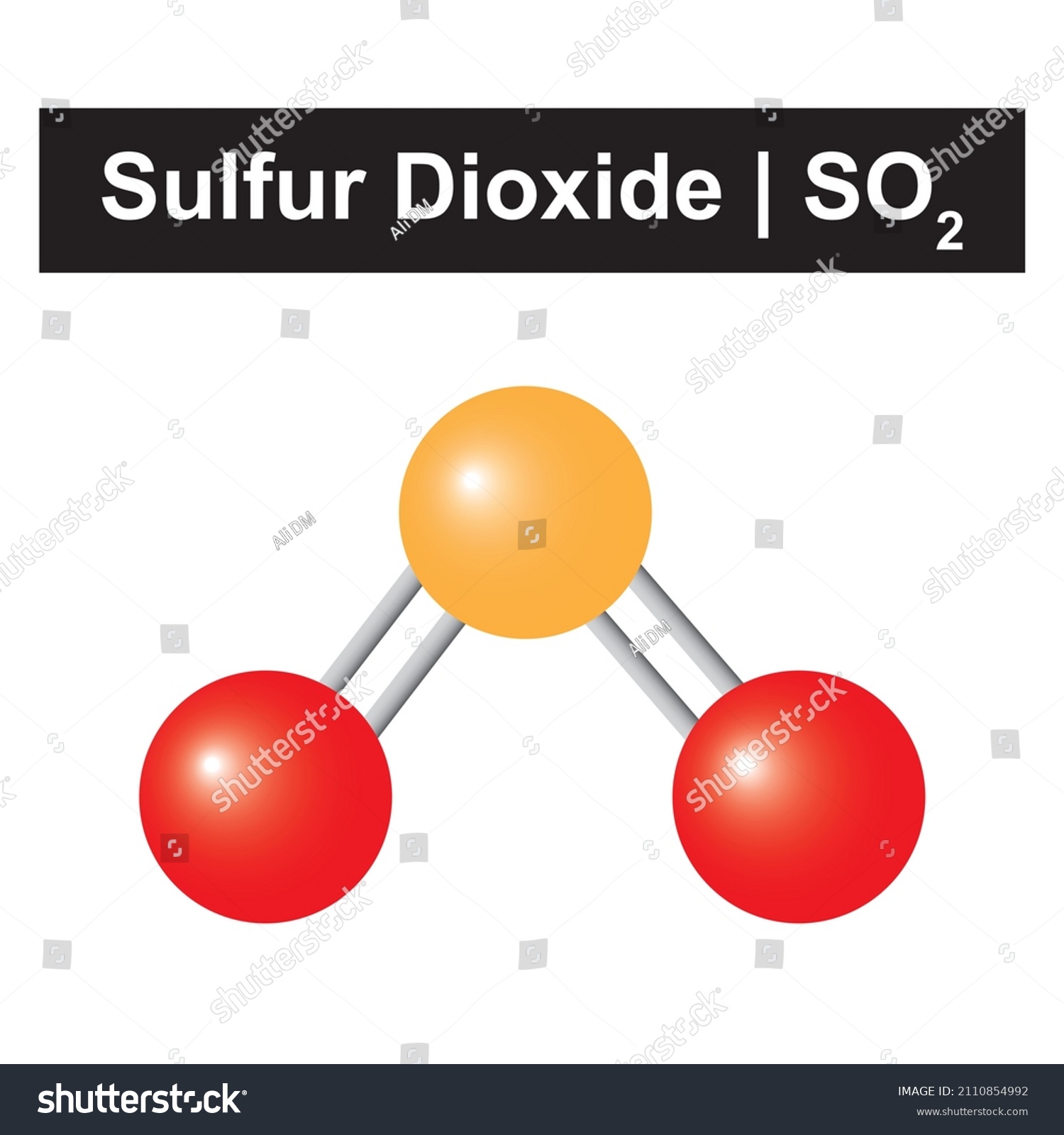 Molecular Model Sulfur Dioxide So2 Molecule Stock Vector (Royalty Free ...