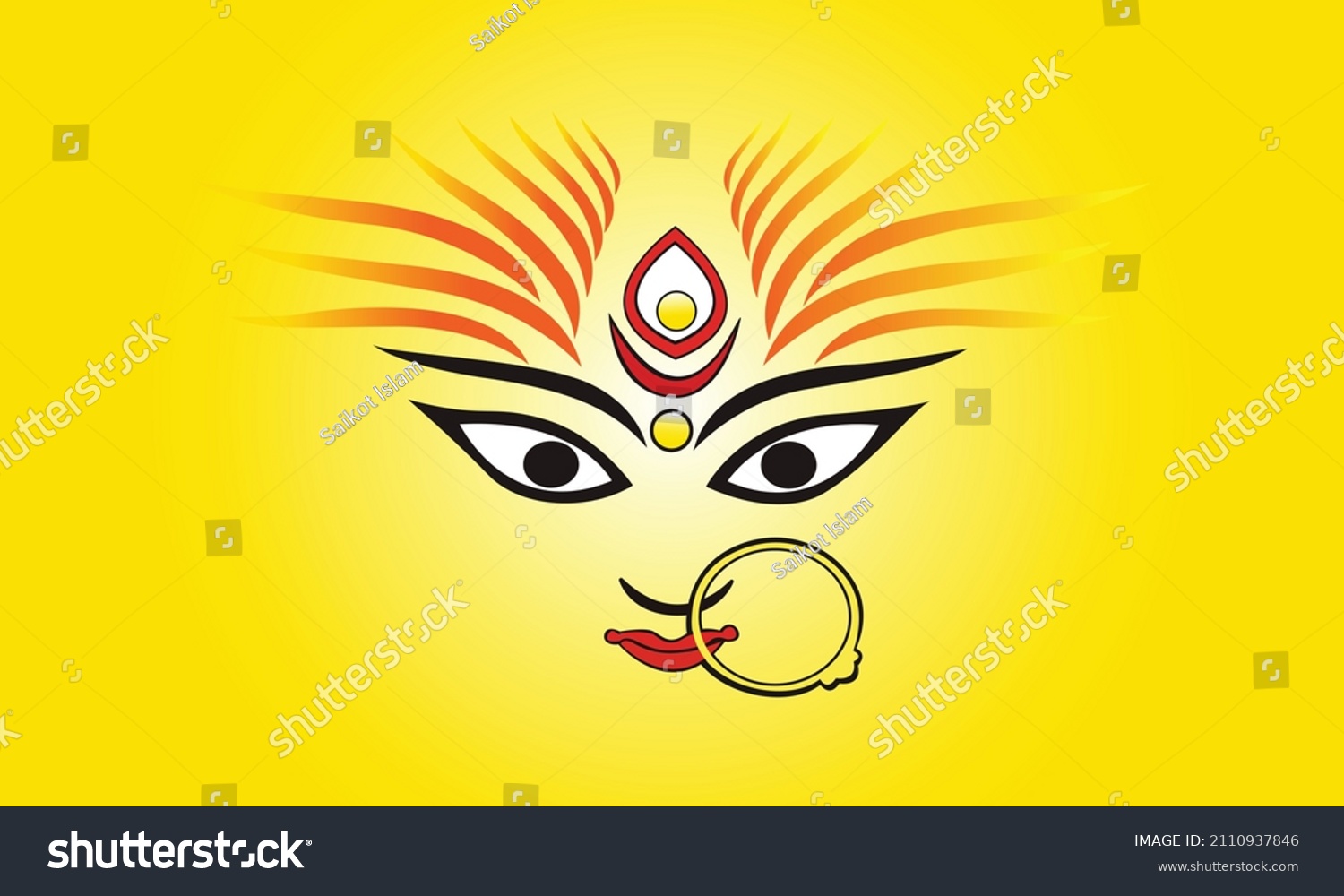 Illustration Goddess Durga Happy Durga Puja Stock Vector (Royalty Free ...