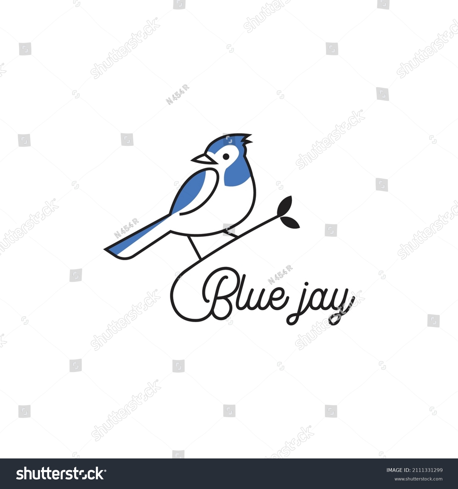 Blue Jay Bird Logo Vector Icon Stock Vector (Royalty Free) 2111331299 ...