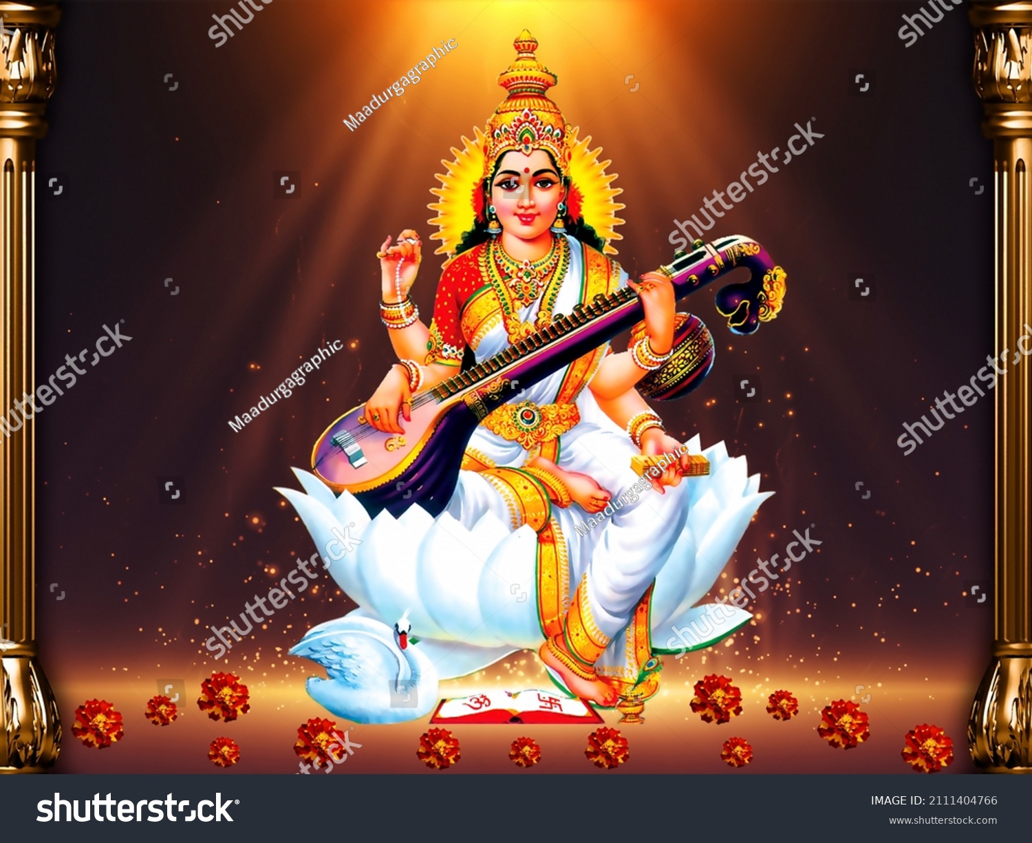 saraswati devi wallpaper