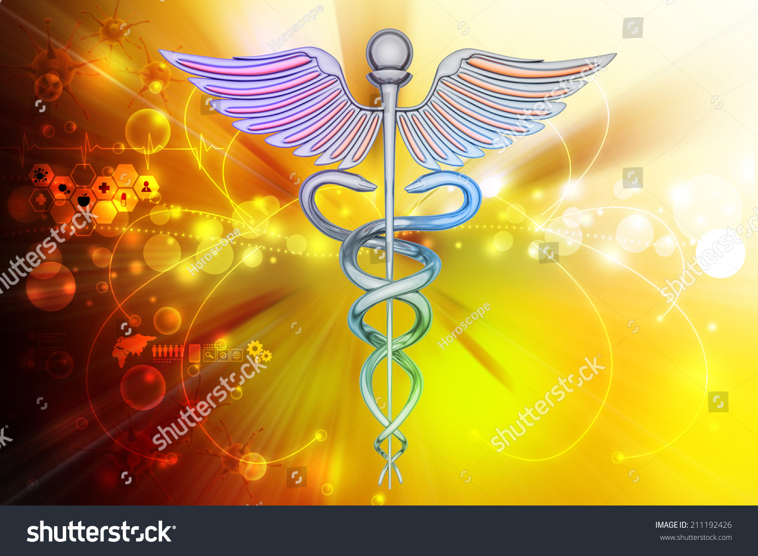 Caduceus Medical Symbol Stock Illustration 211192426 Shutterstock 3446