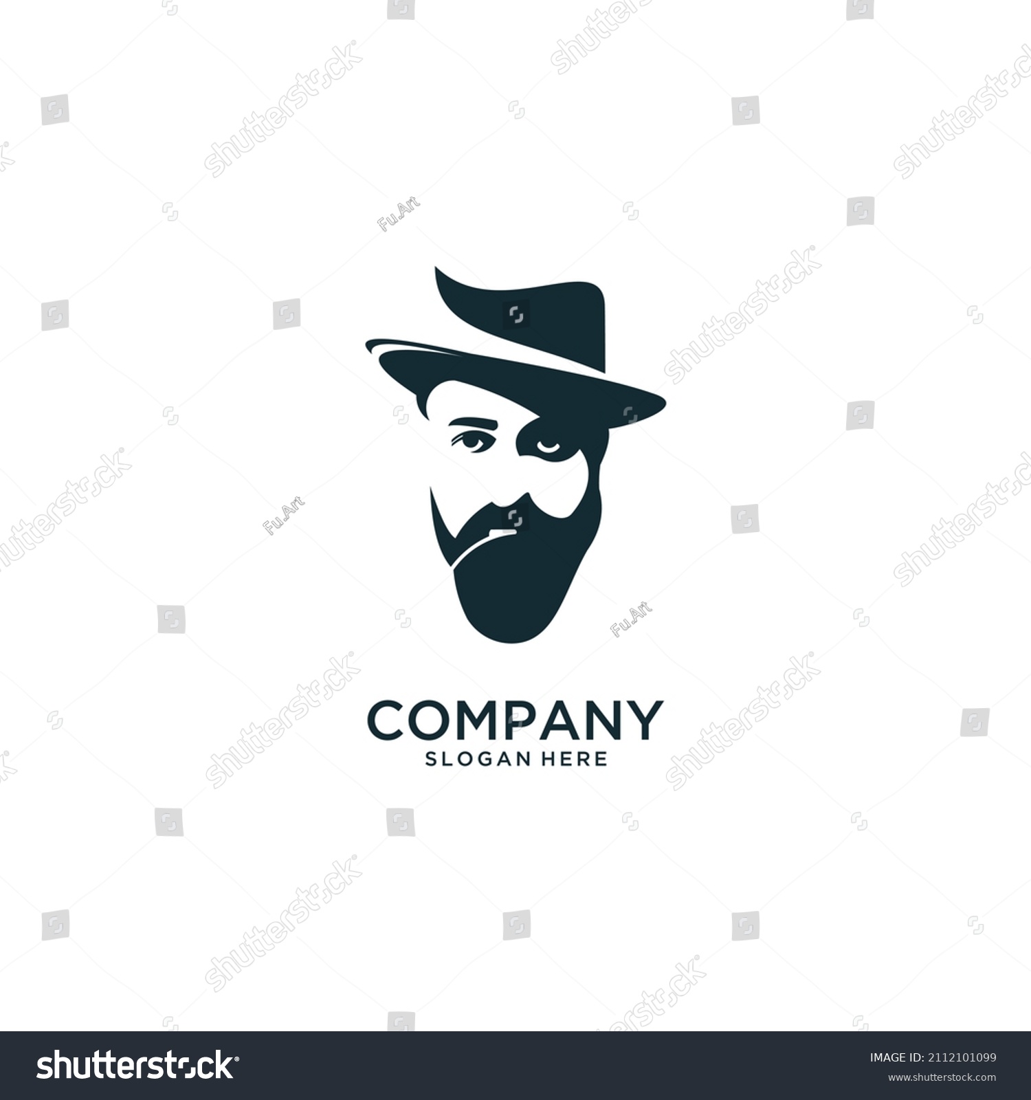 Illustration Vector Graphic Bearded Man Silhouette Stock Vector ...