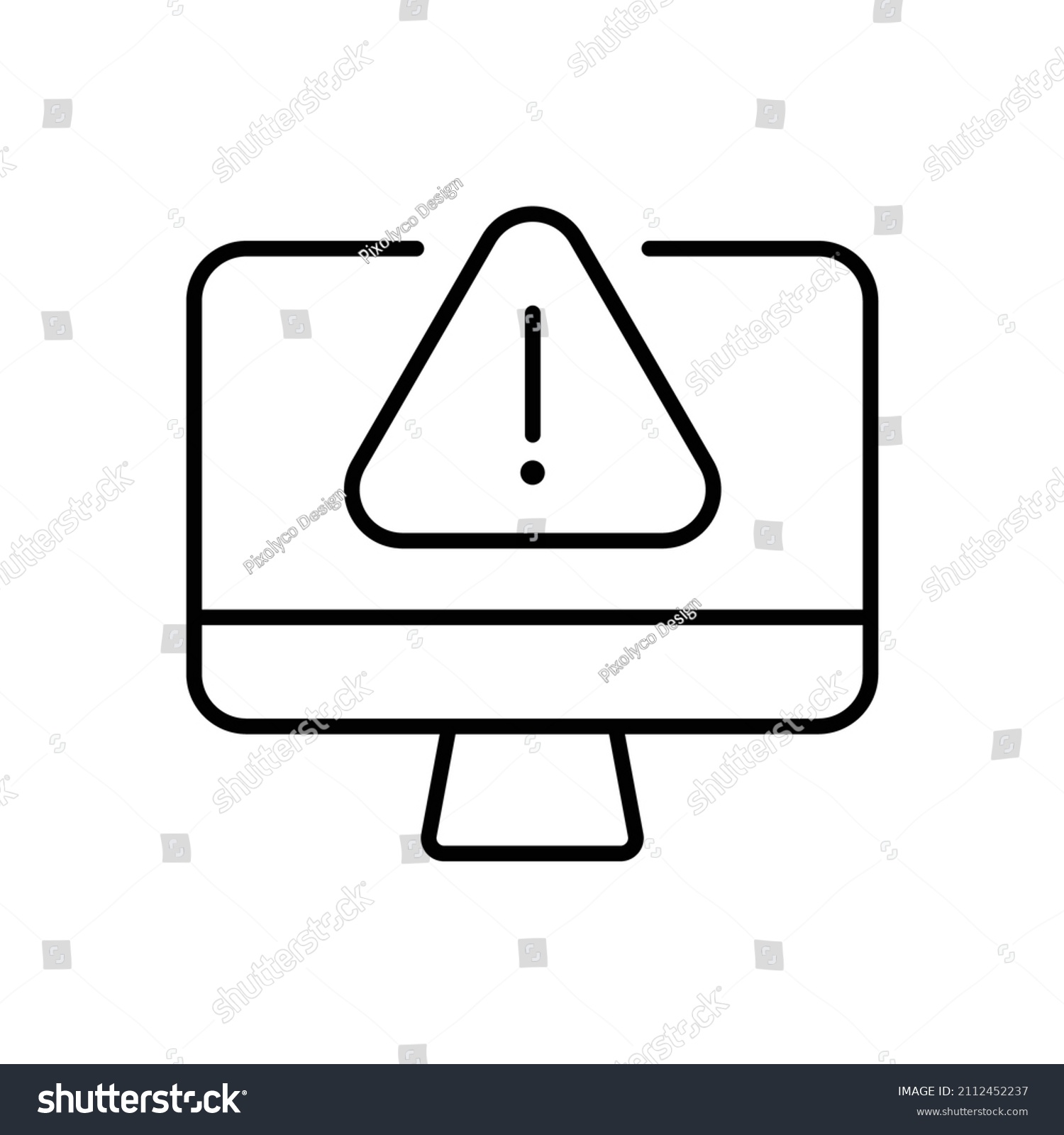 Computer Alerts Vector Icon Illustration Editable Stock Vector (Royalty ...