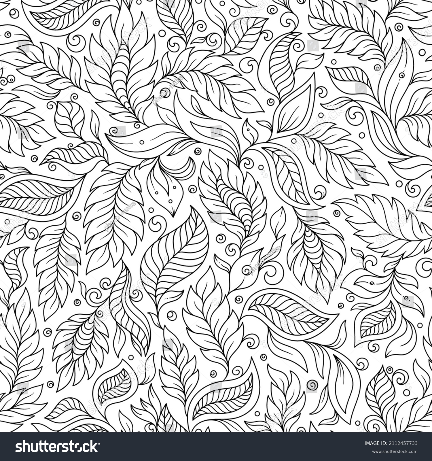 Seamless Floral Doodle Background Pattern Vector Stock Vector (Royalty ...