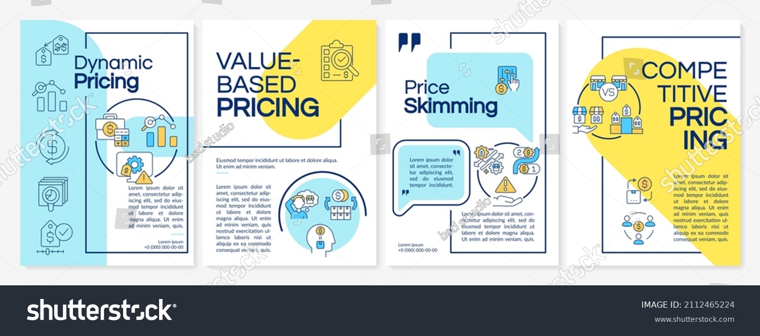 Pricing Strategy Types Blue Yellow Brochure Stock Vector (Royalty Free ...