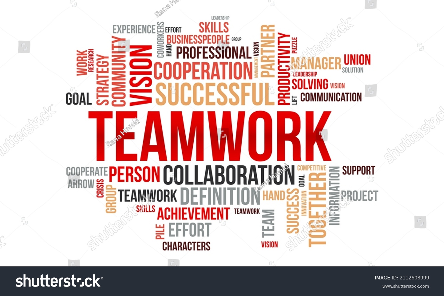 Teamwork Word Cloud Template Business Concept Stock Vector (Royalty ...