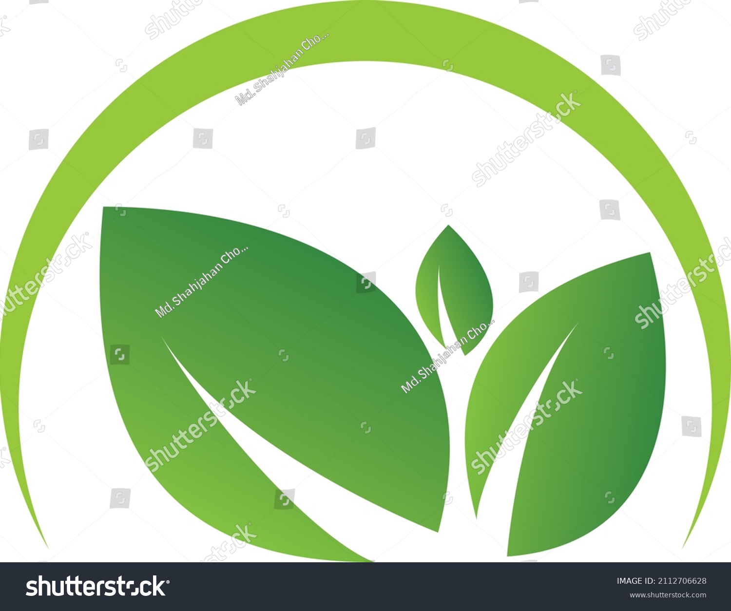 Green Half Circle Natural Logo Stock Vector (Royalty Free) 2112706628 ...