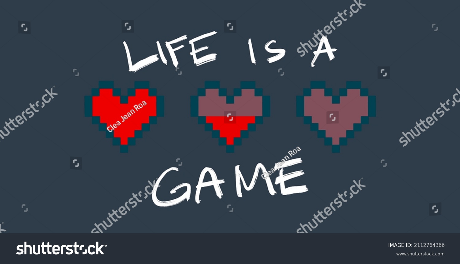 life-game-gamer-phrase-full-half-stock-illustration-2112764366