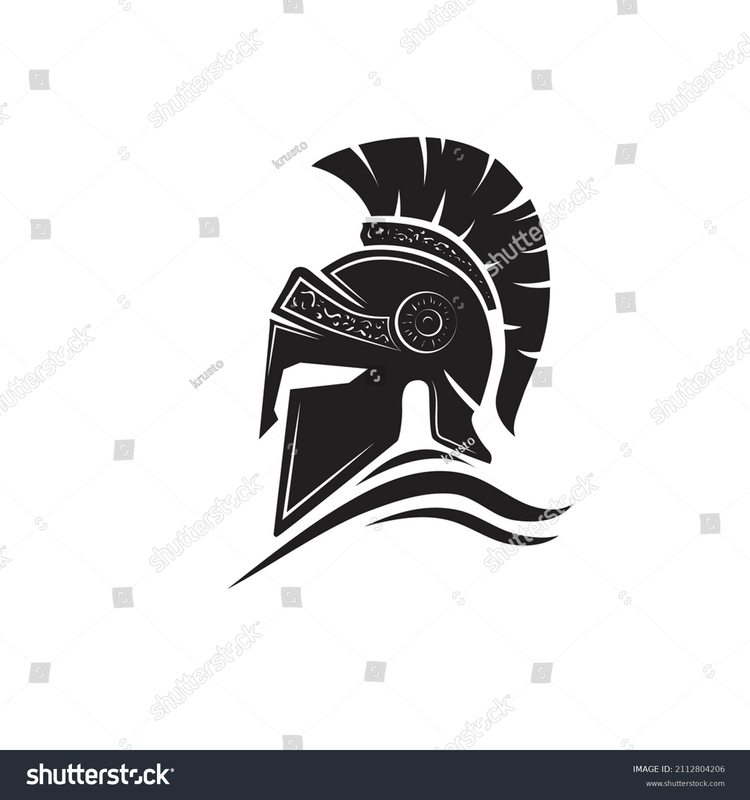 Spartan Warrior Helmet Vector Illustration Stock Vector (Royalty Free ...