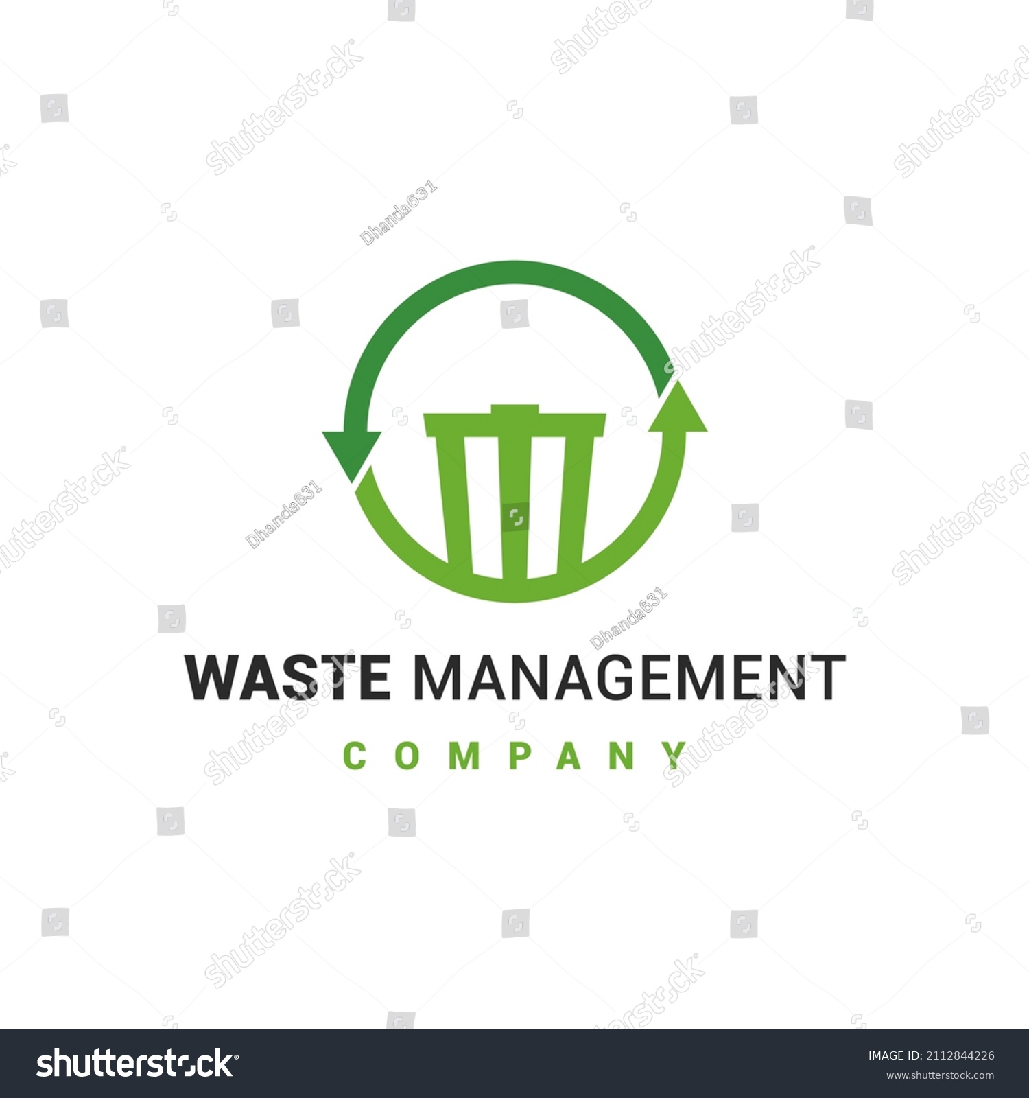 Illustration Waste Management Logo Design Vector Stock Vector (Royalty