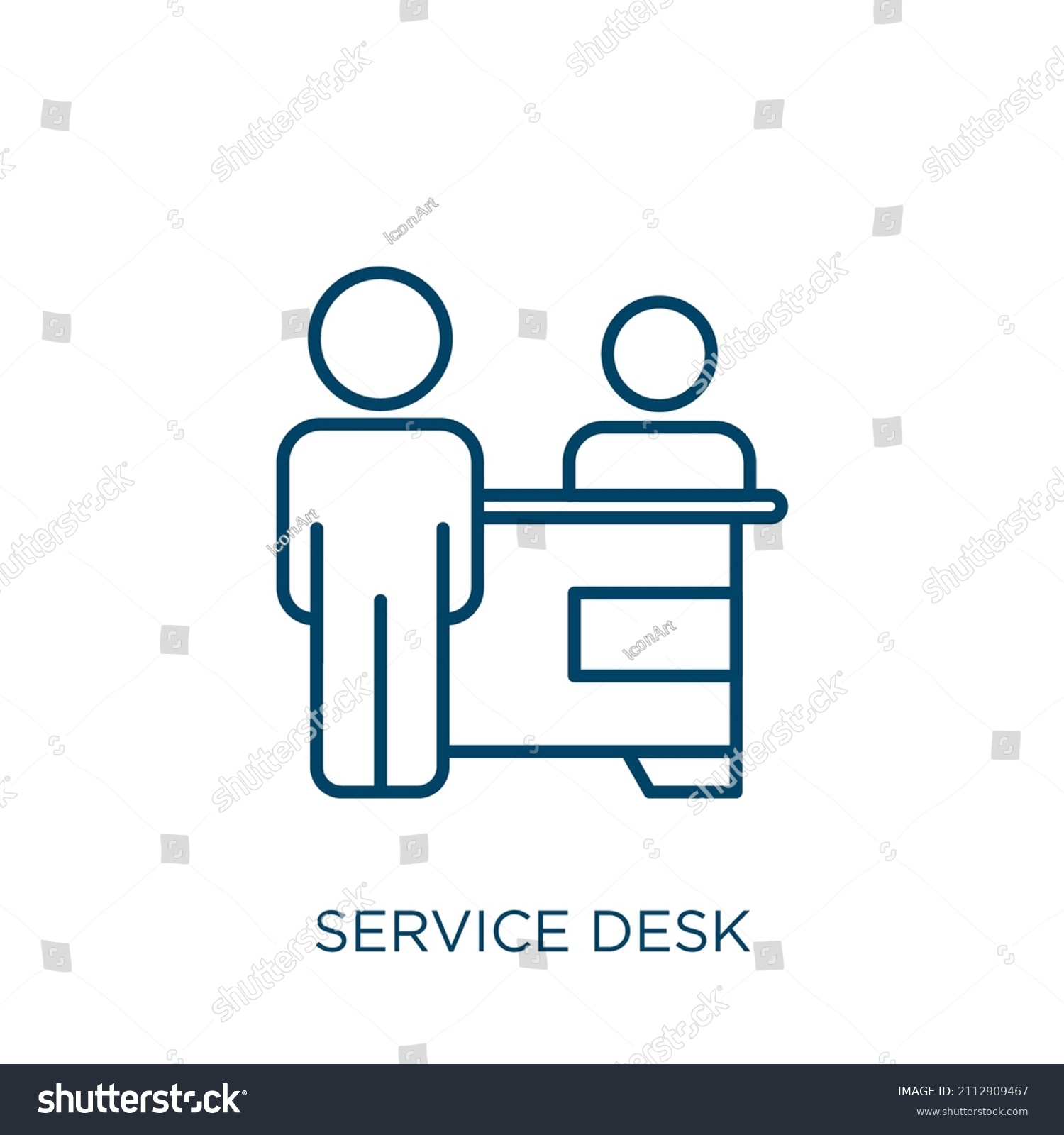 Service Desk Icon Thin Linear Service Stock Vector (Royalty Free