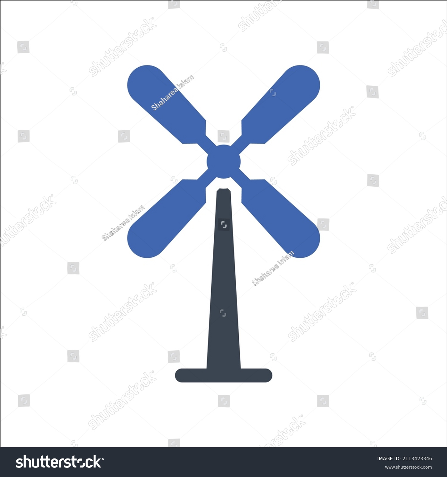 Wind Mill Icon Vector Graphics Stock Vector Royalty Free