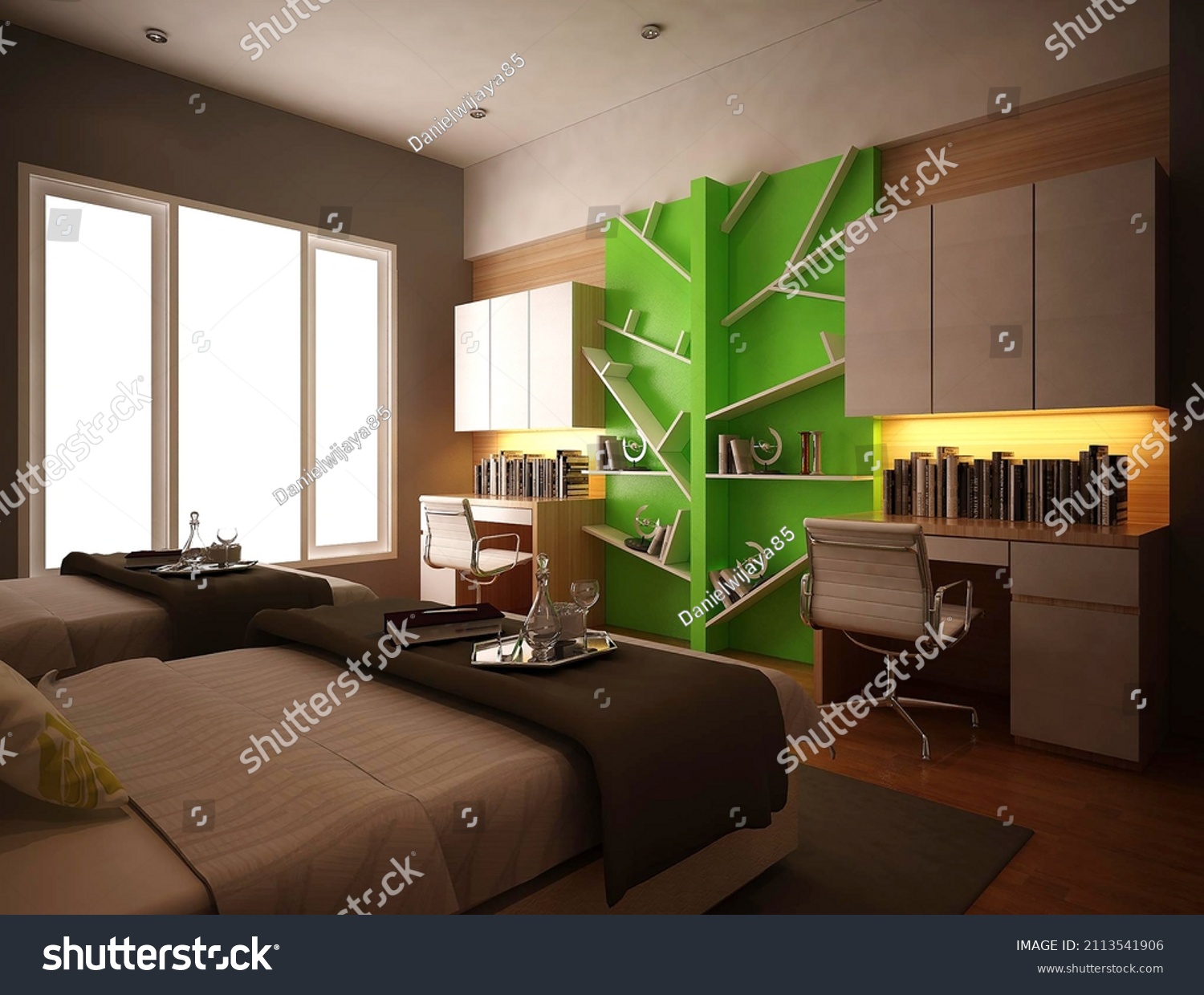 2 235 Marvel Kids Shutterstock   Stock Photo Gresik Indonesia Jan D Rendering Of Modern And Marvelous Kids Bedroom Interior Design 2113541906 