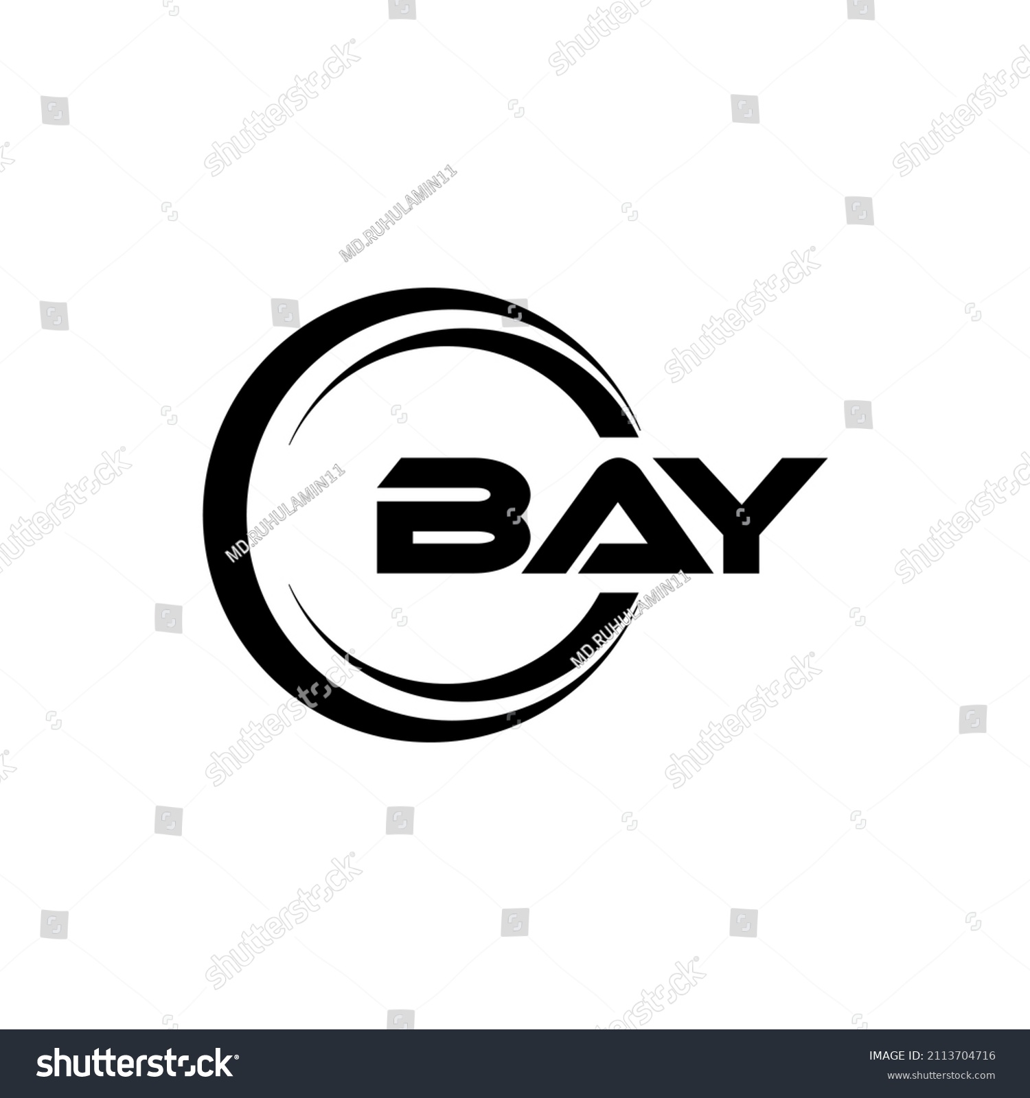 Bay Letter Logo Design White Background Stock Vector (Royalty Free ...