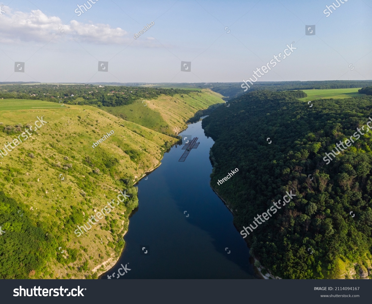 10 688 Dniester Stock Photos Images Photography Shutterstock   Stock Photo Magnificent Aerial View On Small Tributary Of The Dniester River With Picturesque Shores National 2114094167 