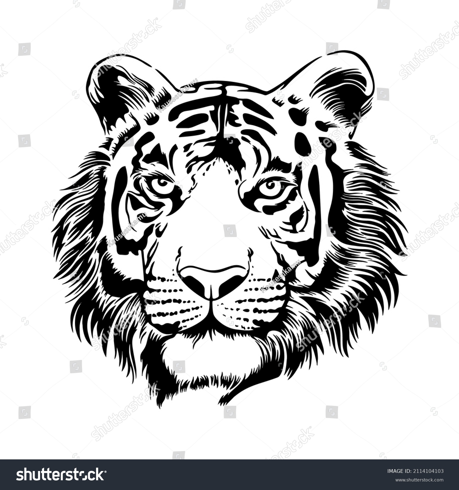 Силуэт морды тигра