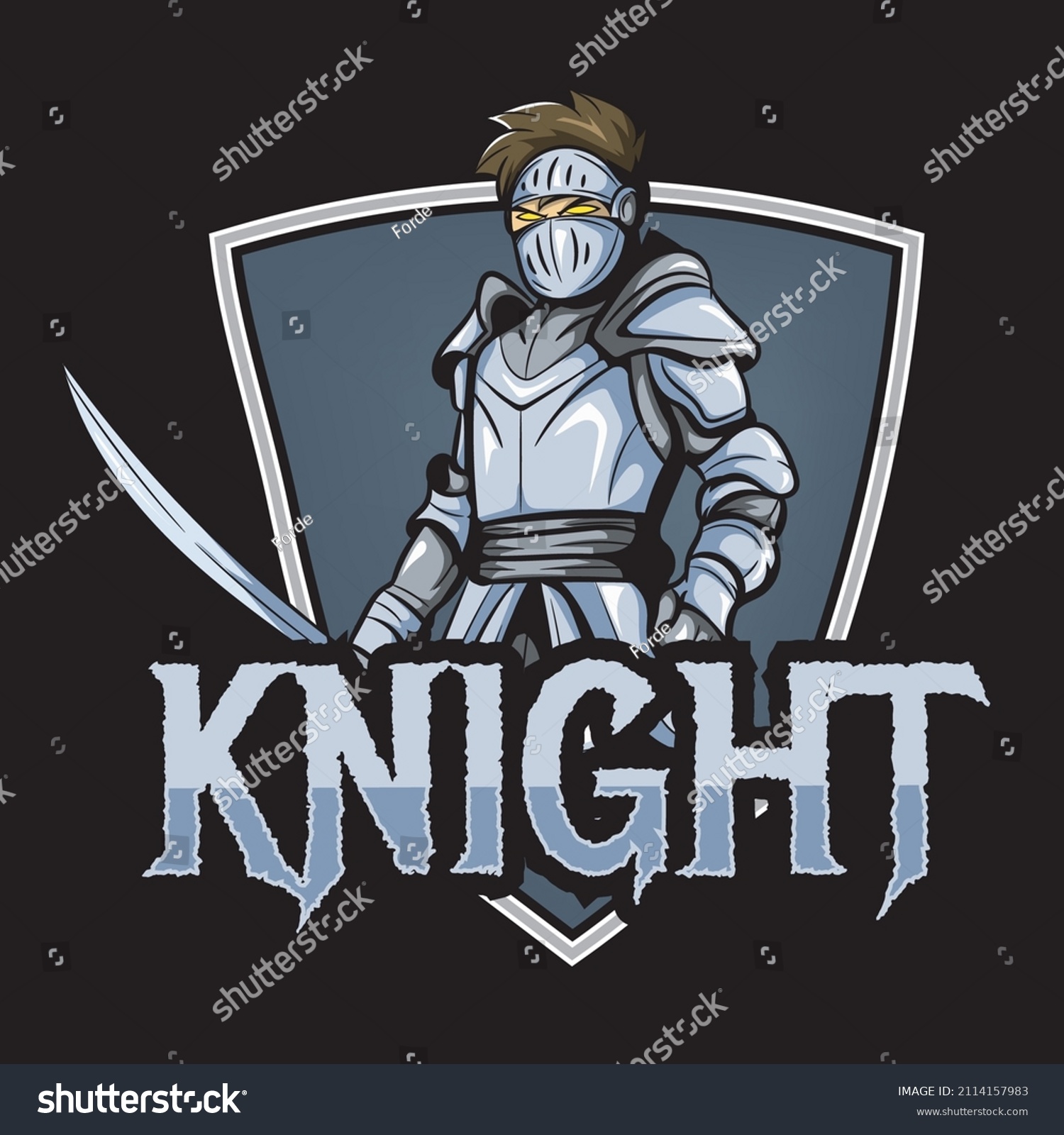 Warrior Knight Mascot Vector Illustration Stock Vector (Royalty Free ...