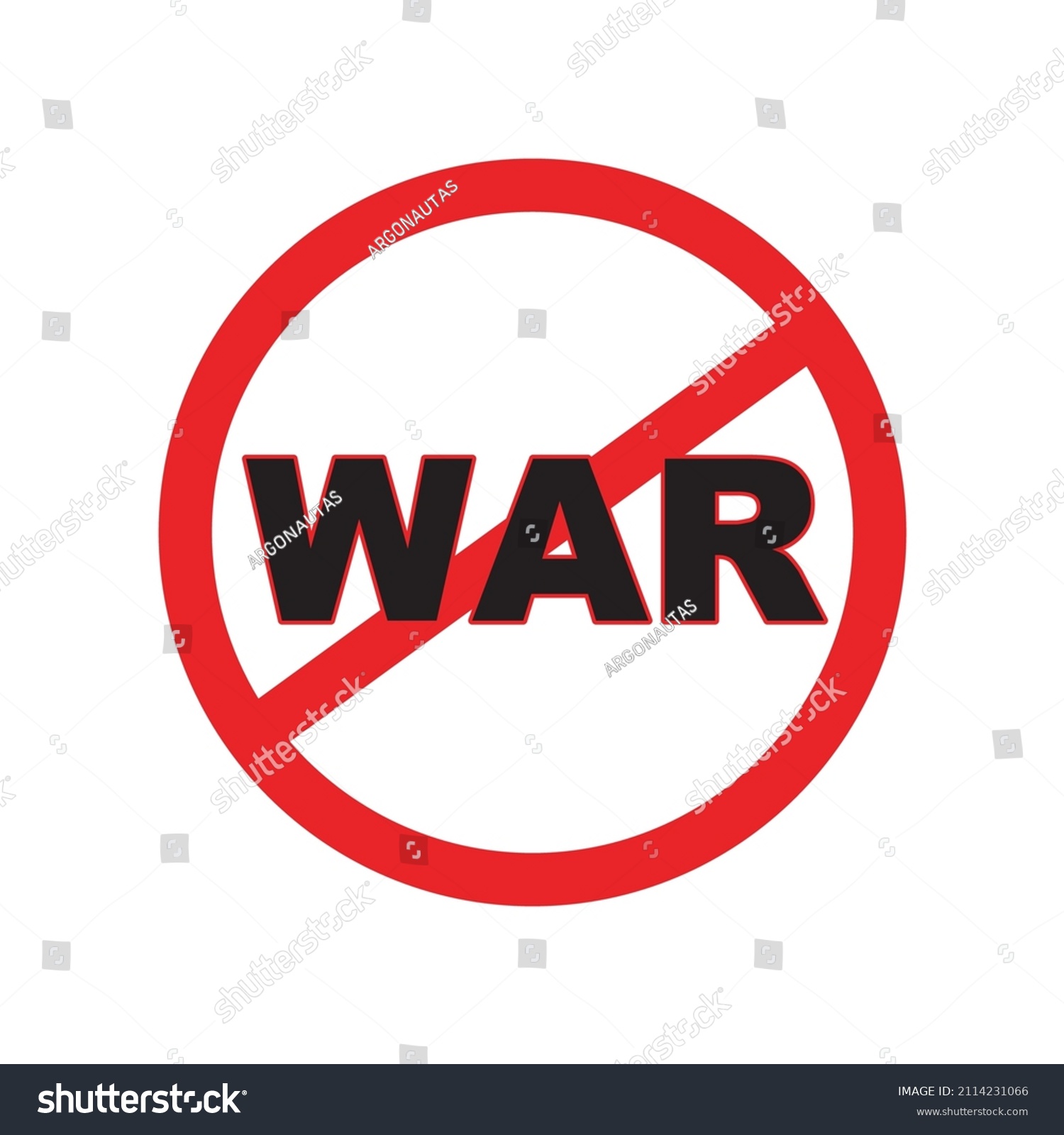 Red White War Forbidden Sign Stock Vector (Royalty Free) 2114231066 ...