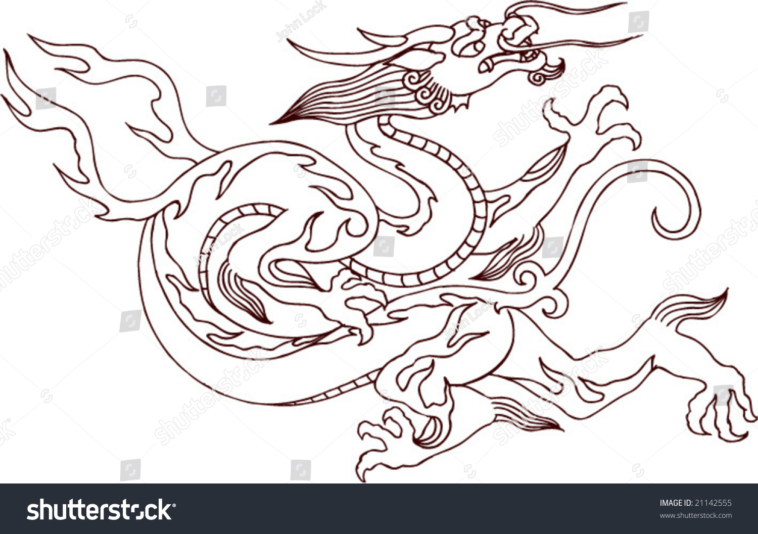 Vector Ancient Traditional Chinese Dragon Pattern Stock Vector (Royalty ...