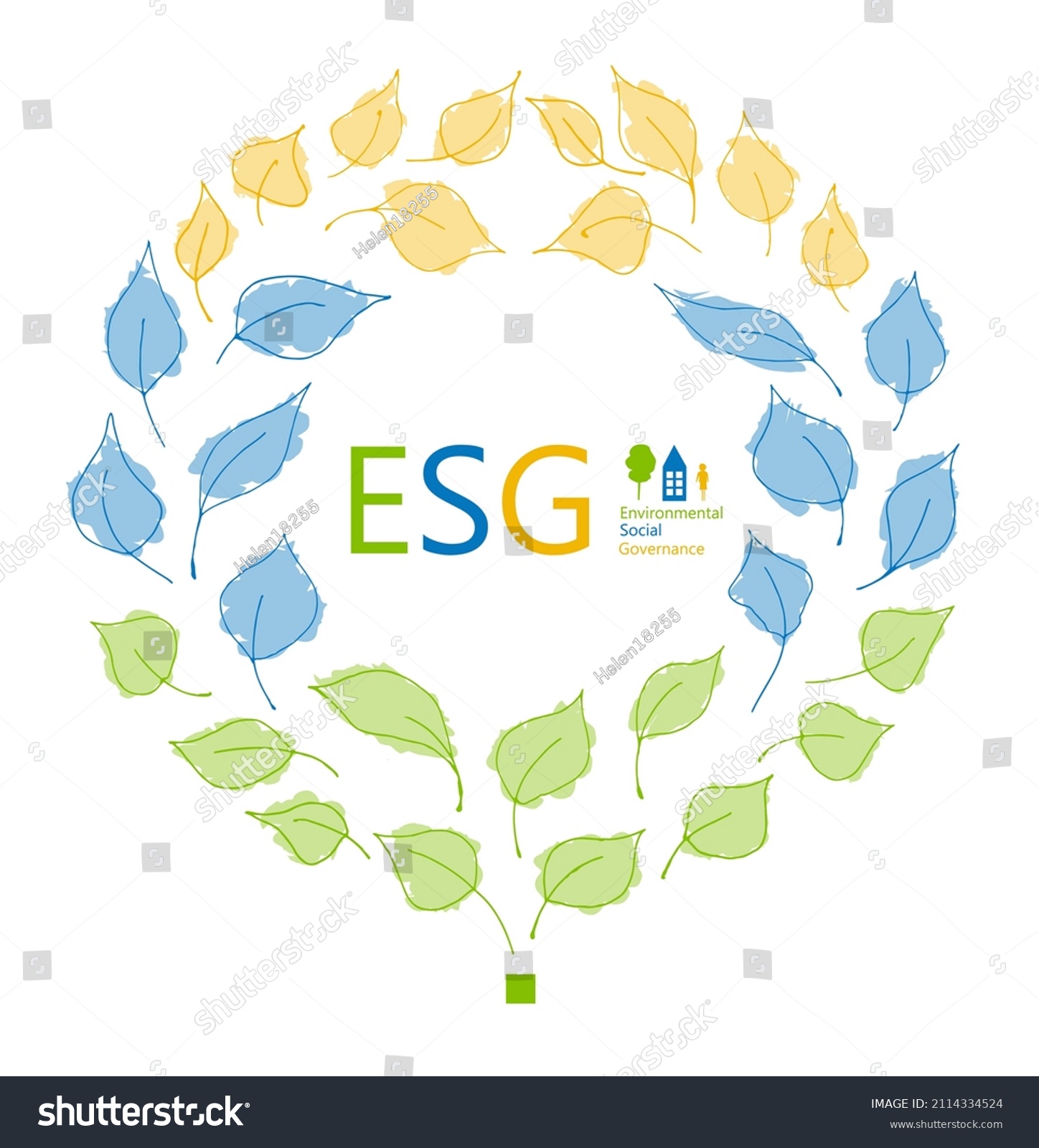 Esg Concept Environmental Social Governance Sustainable Stock Vector ...