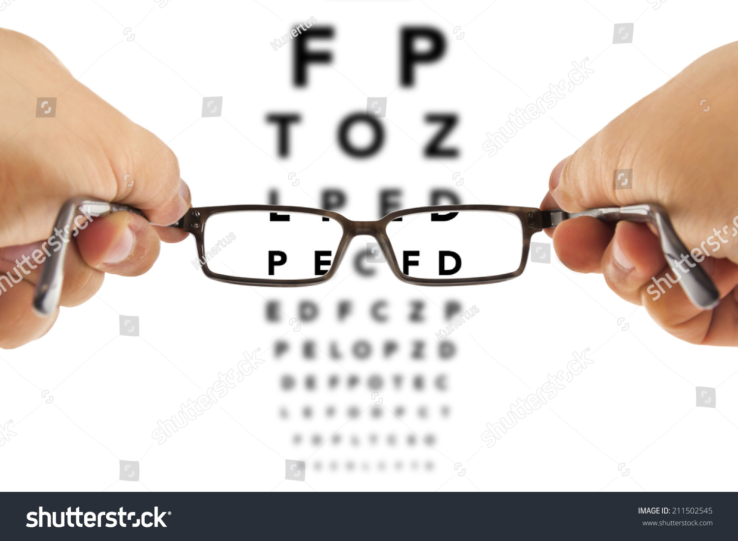 Glasses Being Hold Front Alphabet Eyesight Stock Photo 211502545 ...