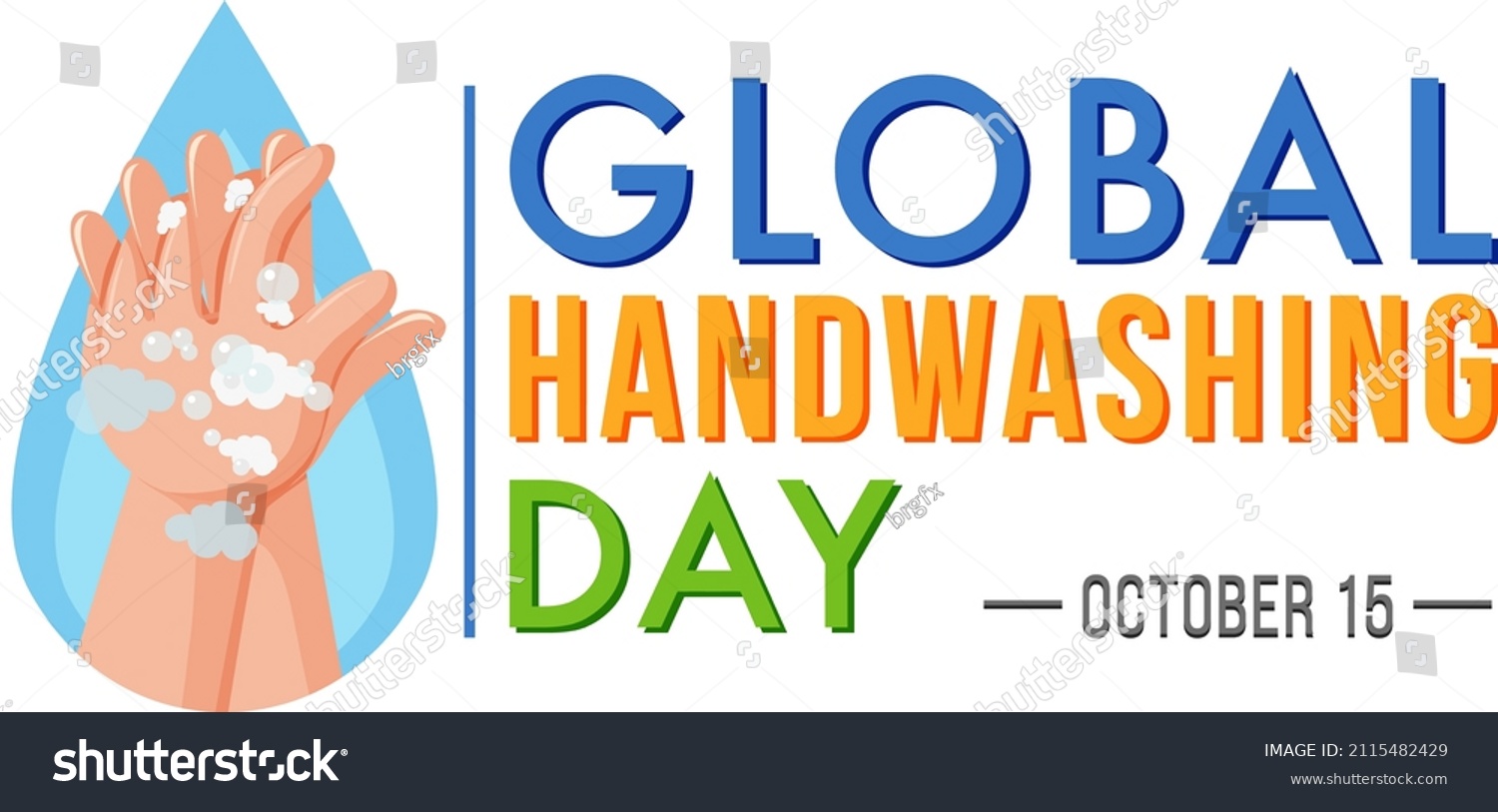 Global Handwashing Day Banner Design Illustration Stock Vector (Royalty