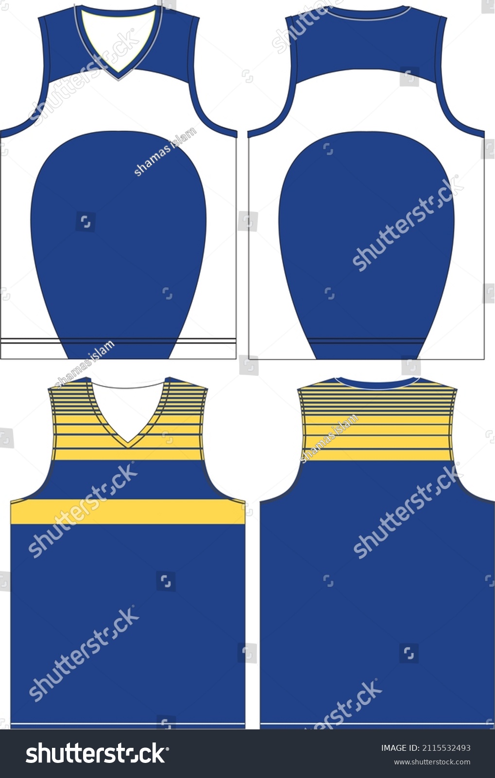 Basketball Uniform Jerseys Front Back View Stock Vector (Royalty Free ...