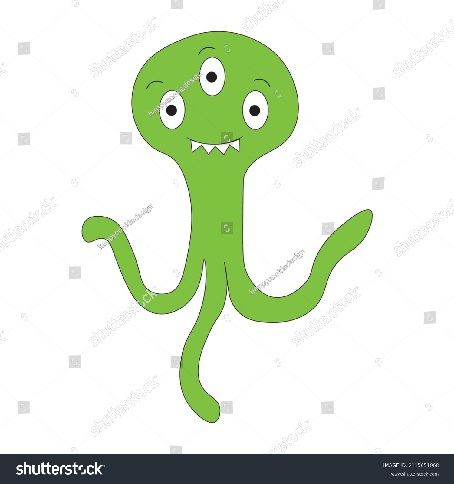 Cute Green Alien Kids Stock Vector (Royalty Free) 2115651068 | Shutterstock