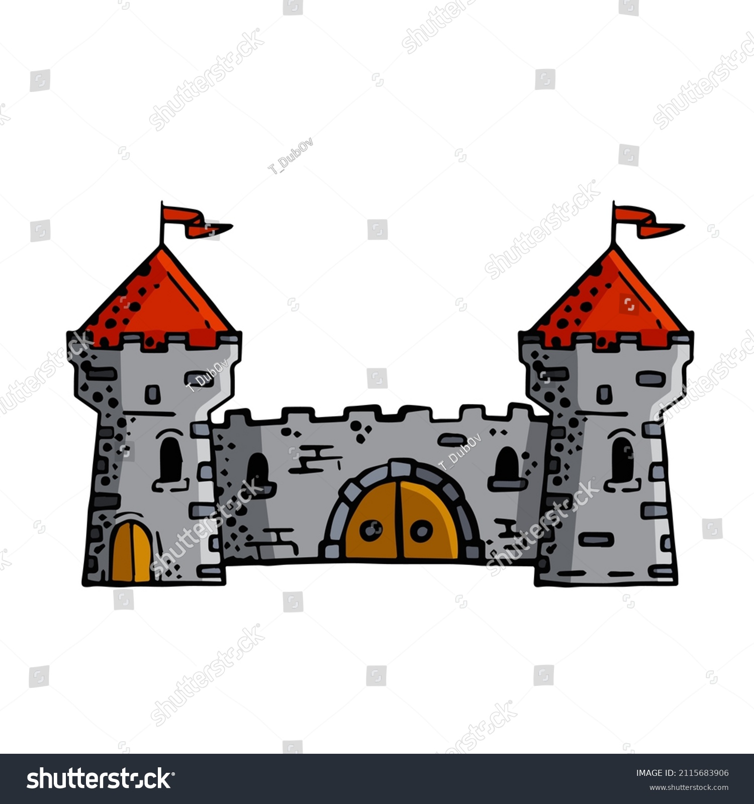 Medieval Castle Stone Knight Royal Fortress Stock Vector (Royalty Free ...