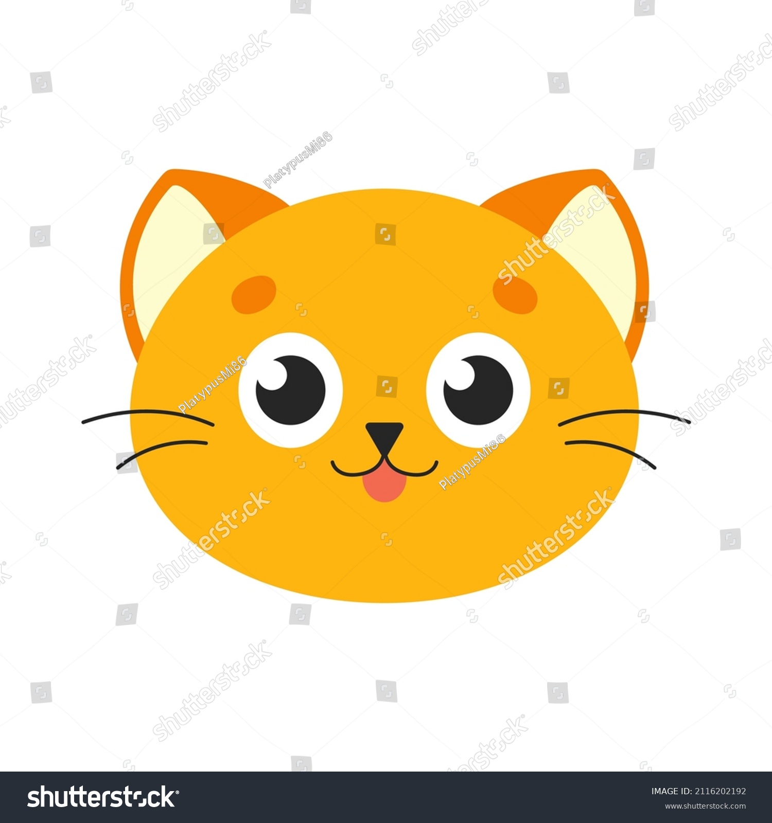 Cute Cat Cartoon Character Colorful Vector Stock Vector (Royalty Free ...