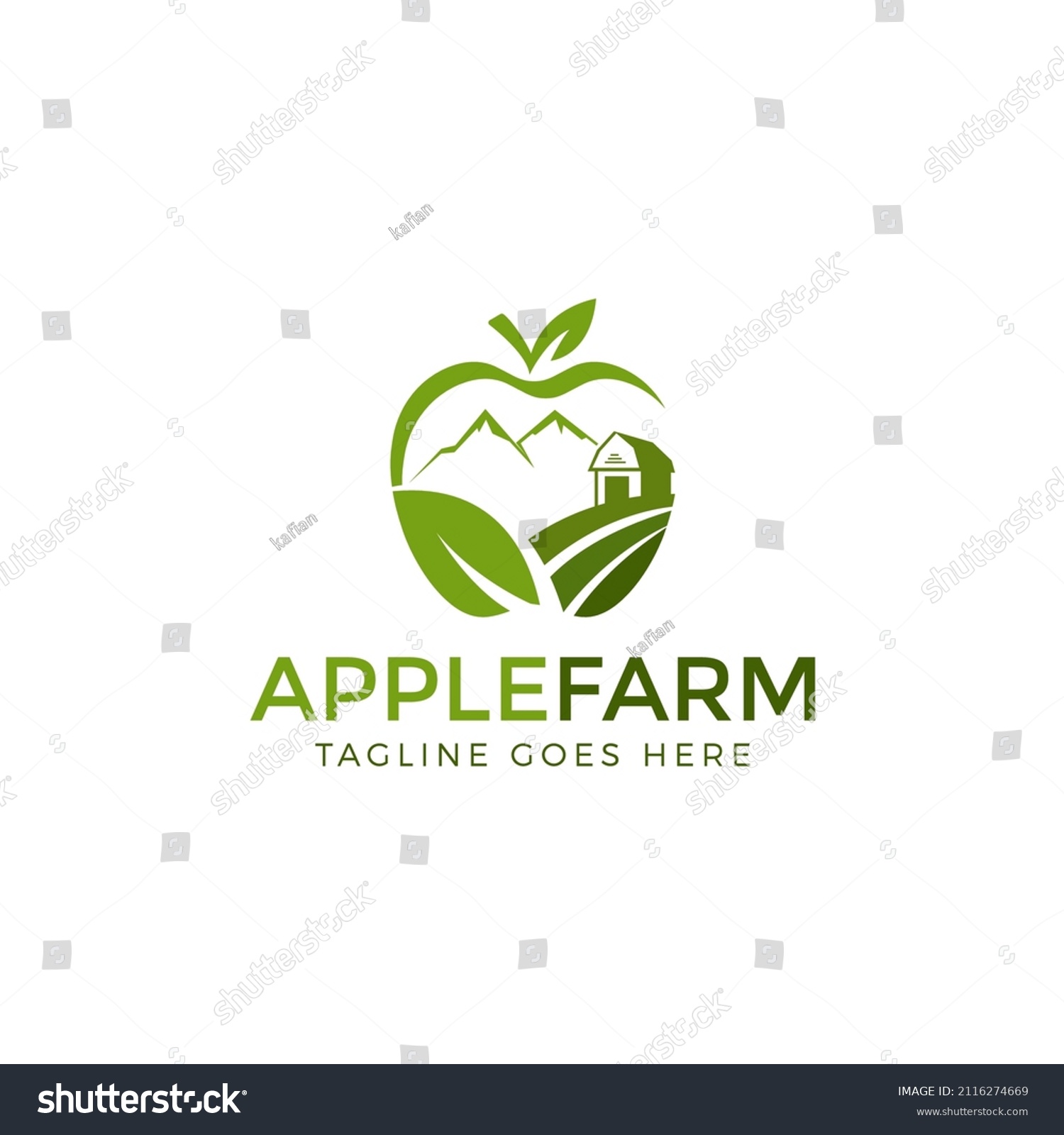 Apple Farm Logo Design Vector Illustration Stock Vector (Royalty Free ...