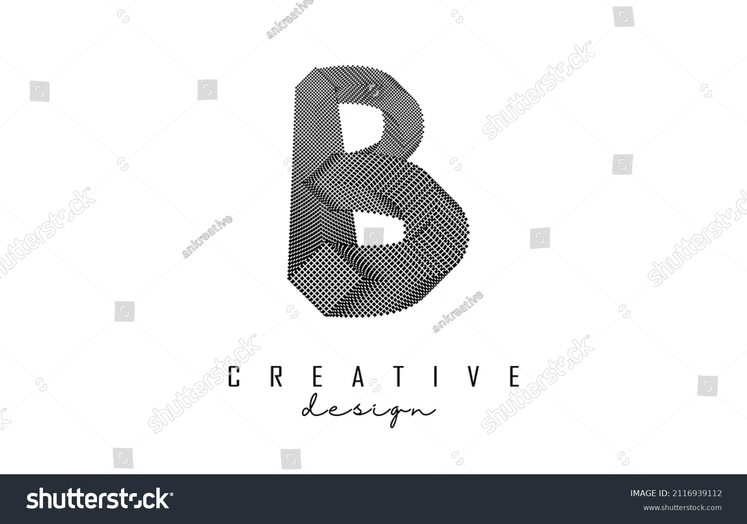 Letter B Logo Geometric 3d Shape Stock Vector (Royalty Free) 2116939112 ...