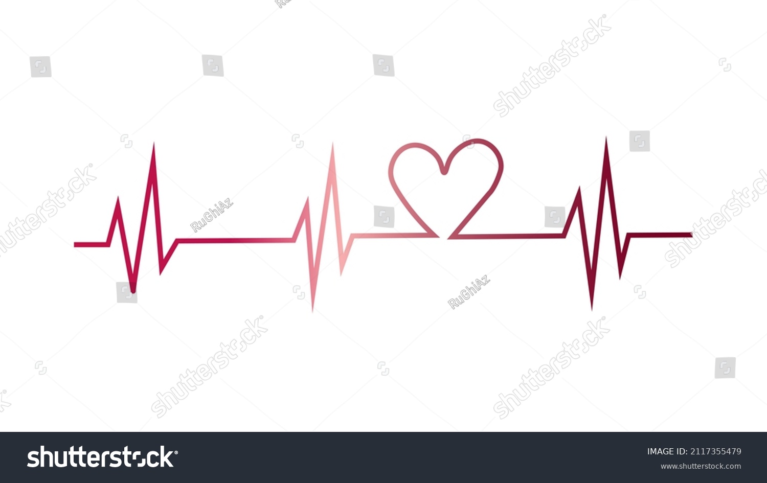 Red Heart Beat Line Art Stock Illustration Shutterstock