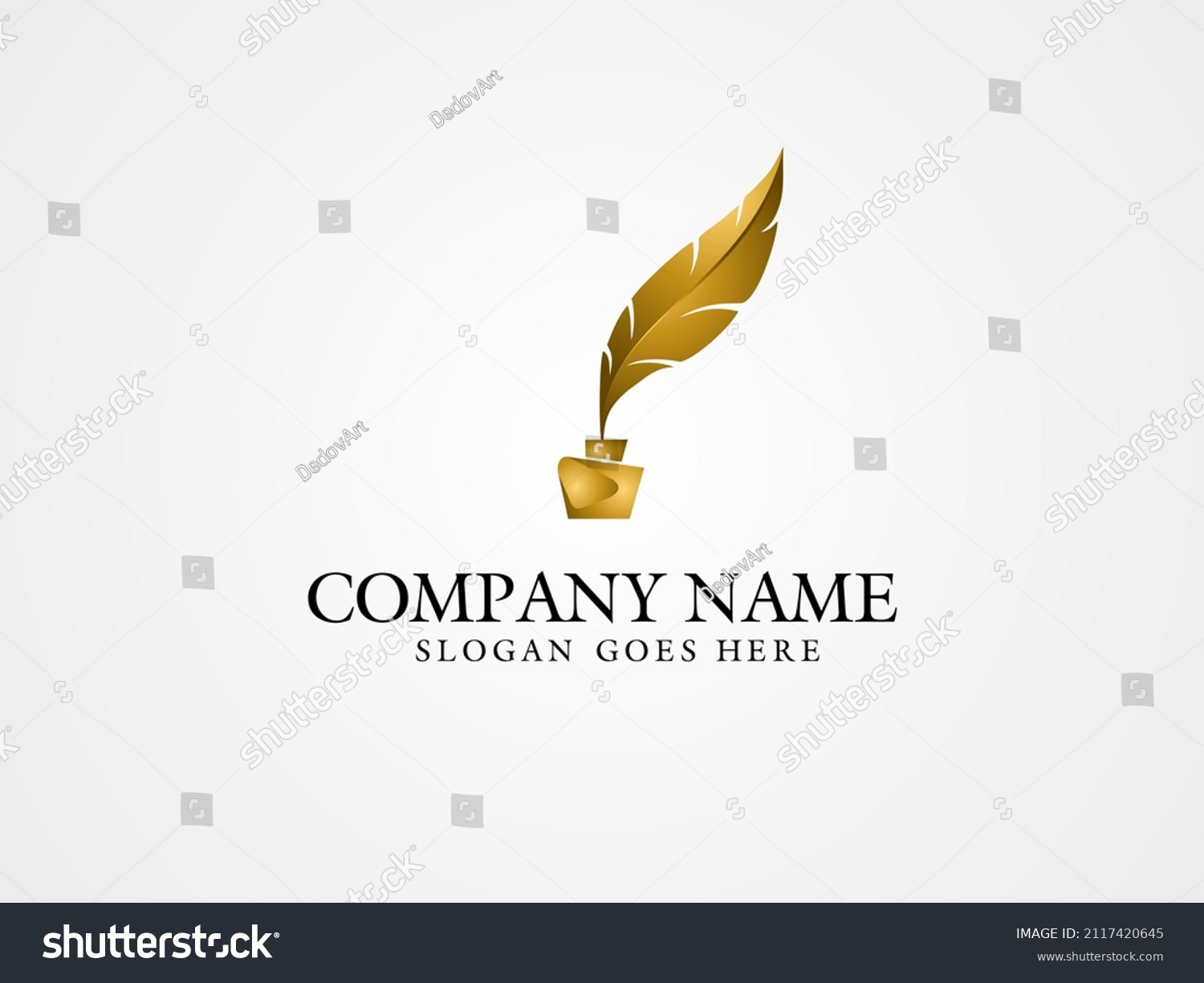 Luxury Gold Feather Vector Logo Stock Vector (Royalty Free) 2117420645 ...