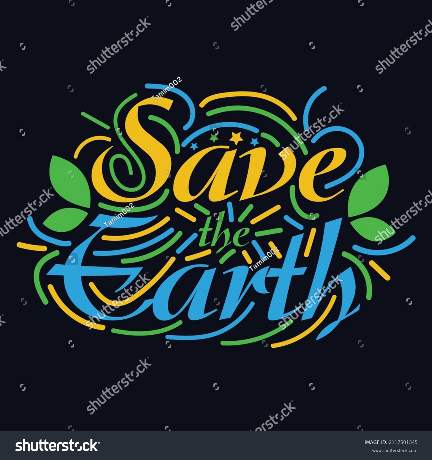 Save Earth Typography Motivational Quote Design Stock Vector (Royalty ...