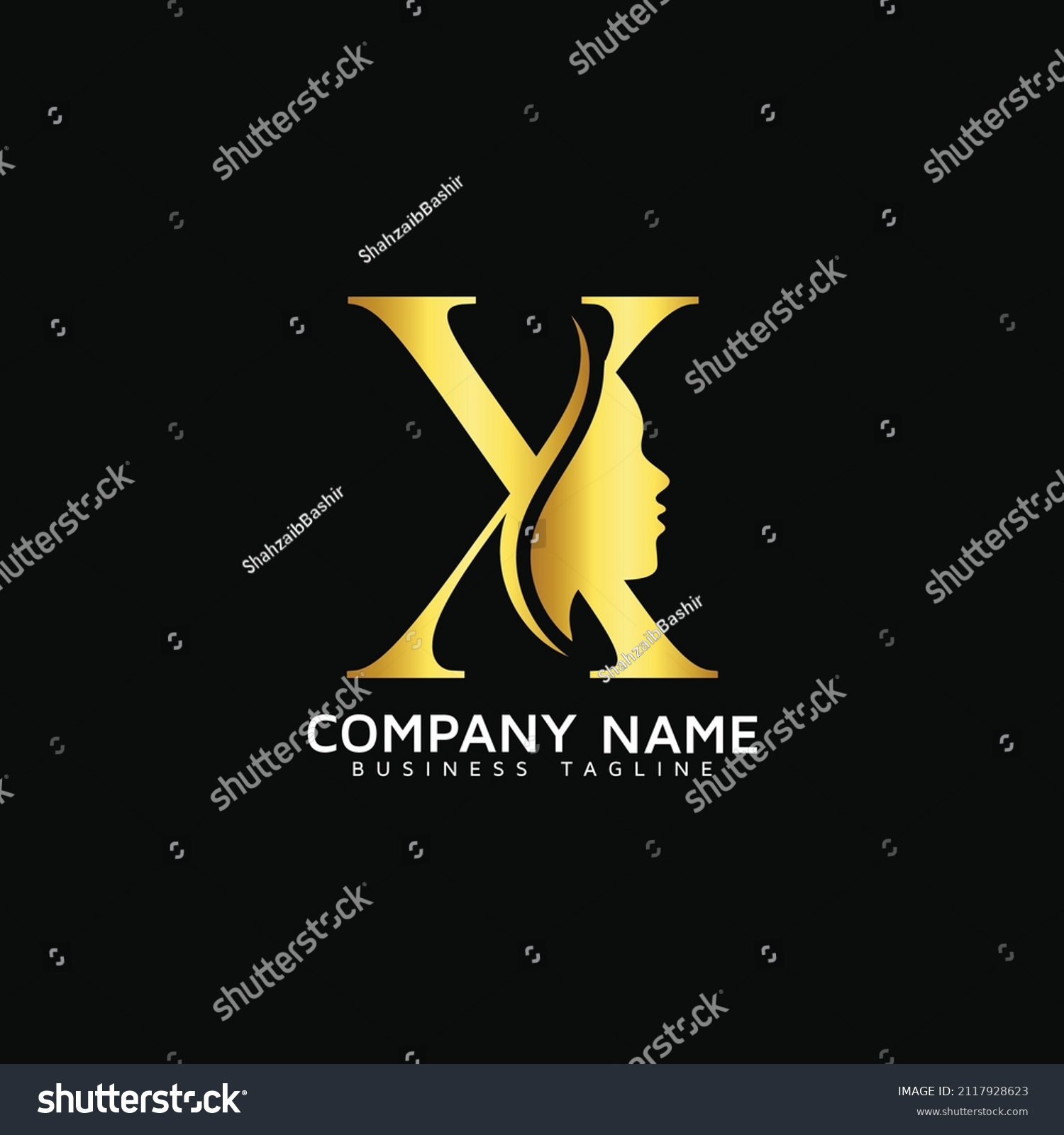 X Letter Beauty Face Initial X Stock Vector Royalty Free 2117928623 Shutterstock 4586