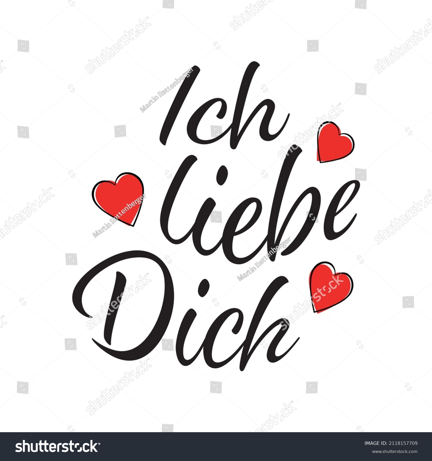 Ich Liebe Dich German Text Translation Stock Vector (Royalty Free ...