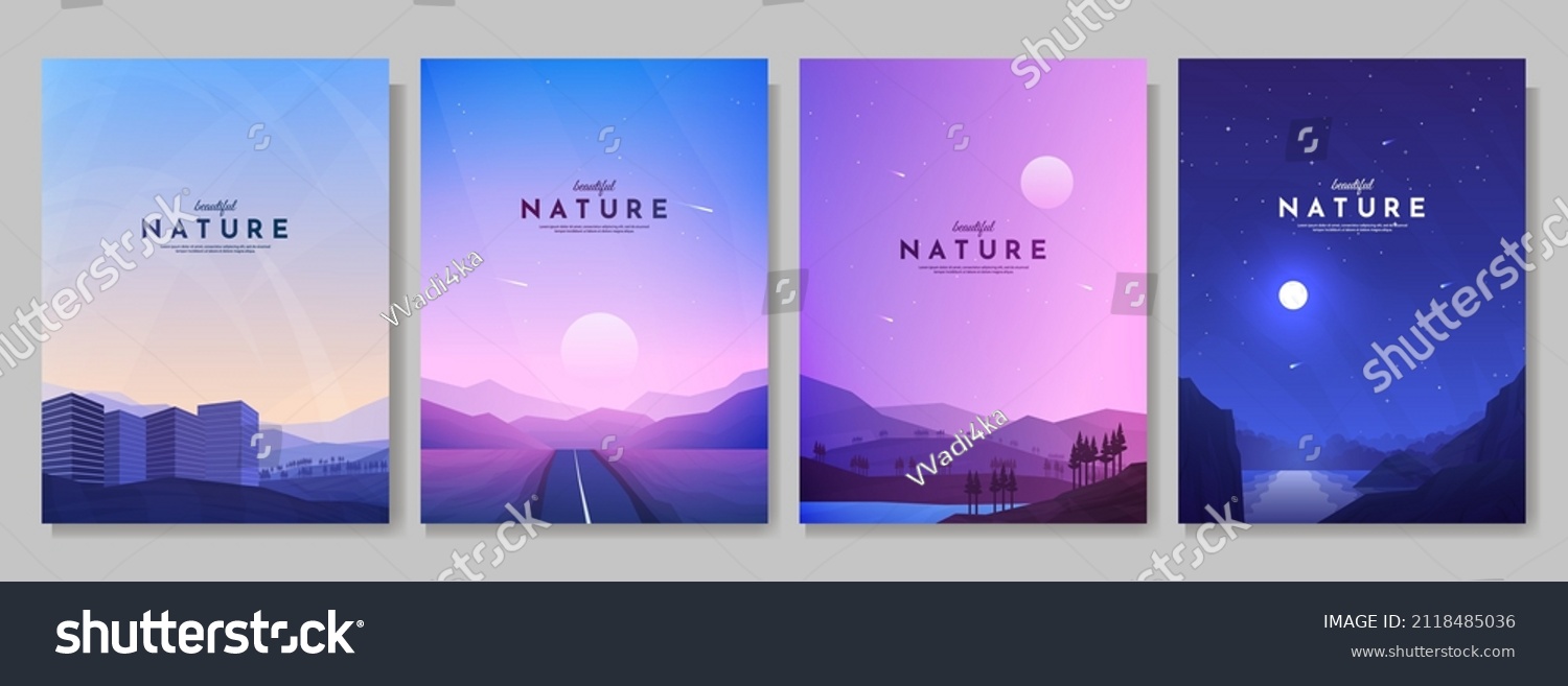 6 Road In Between Mountain Trees AND Water Background Vector Images ...