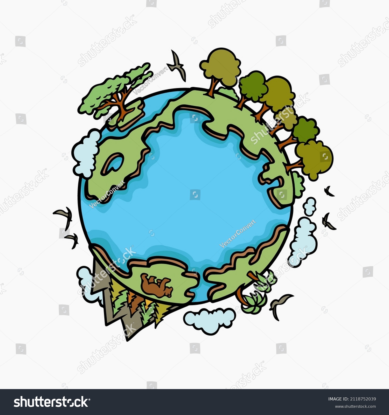 Earth Vector Cartoon Illustration Clipart Stock Vector (Royalty Free ...