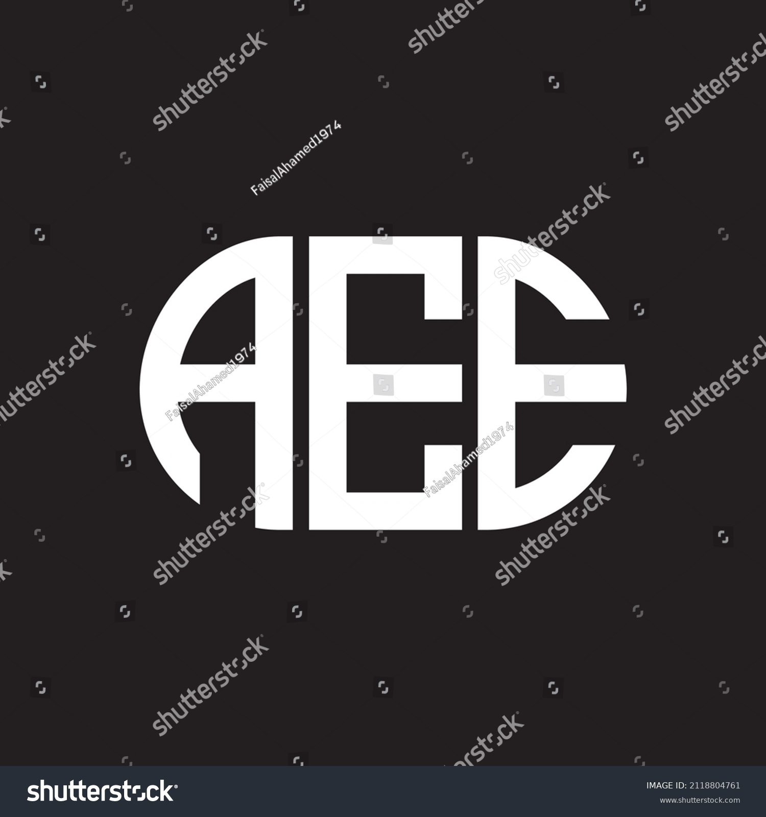 Aee Letter Logo Design On Black Stock Vector (Royalty Free) 2118804761 ...