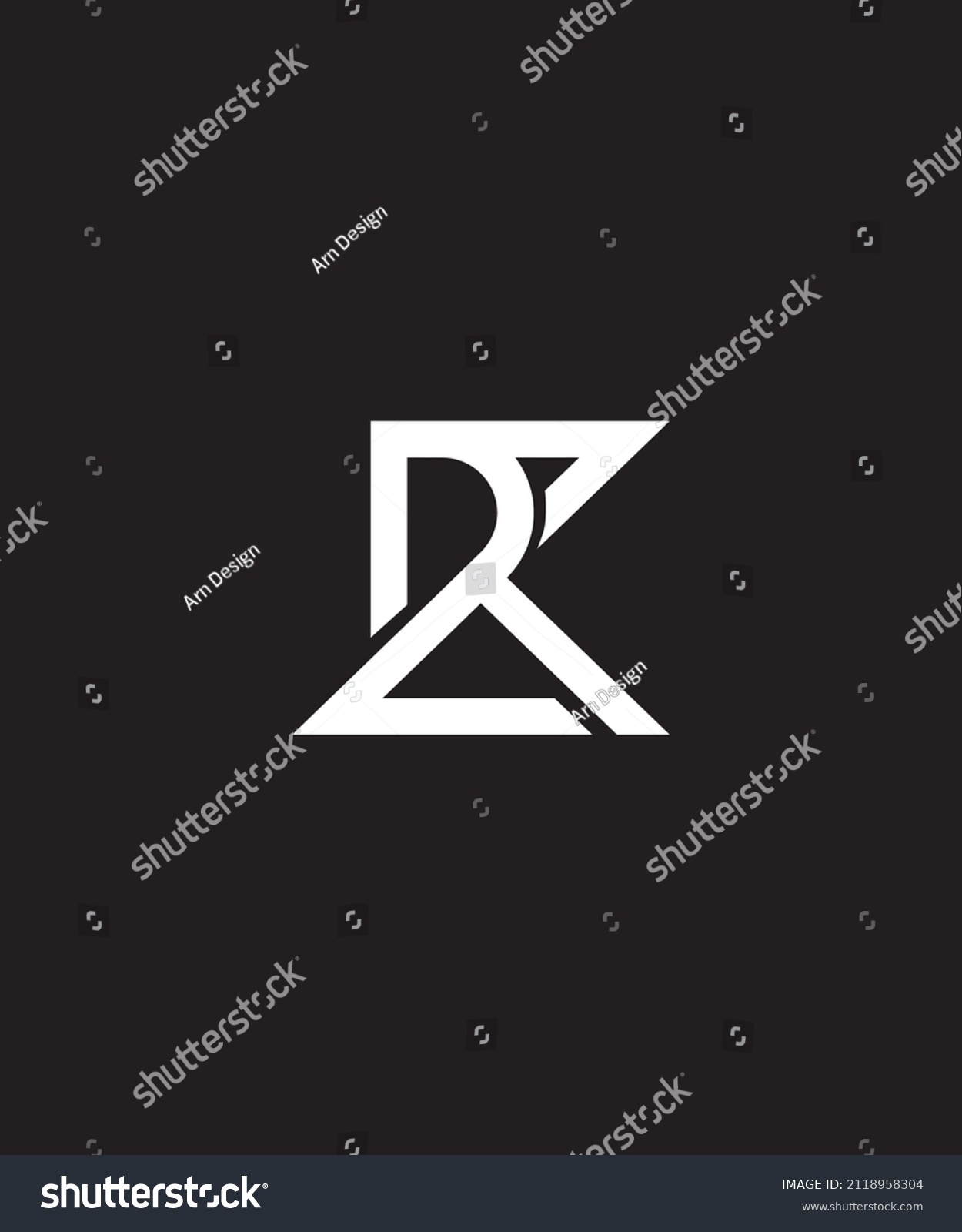 Simple Elegant Logo Arz Name Initials Stock Vector (Royalty Free ...