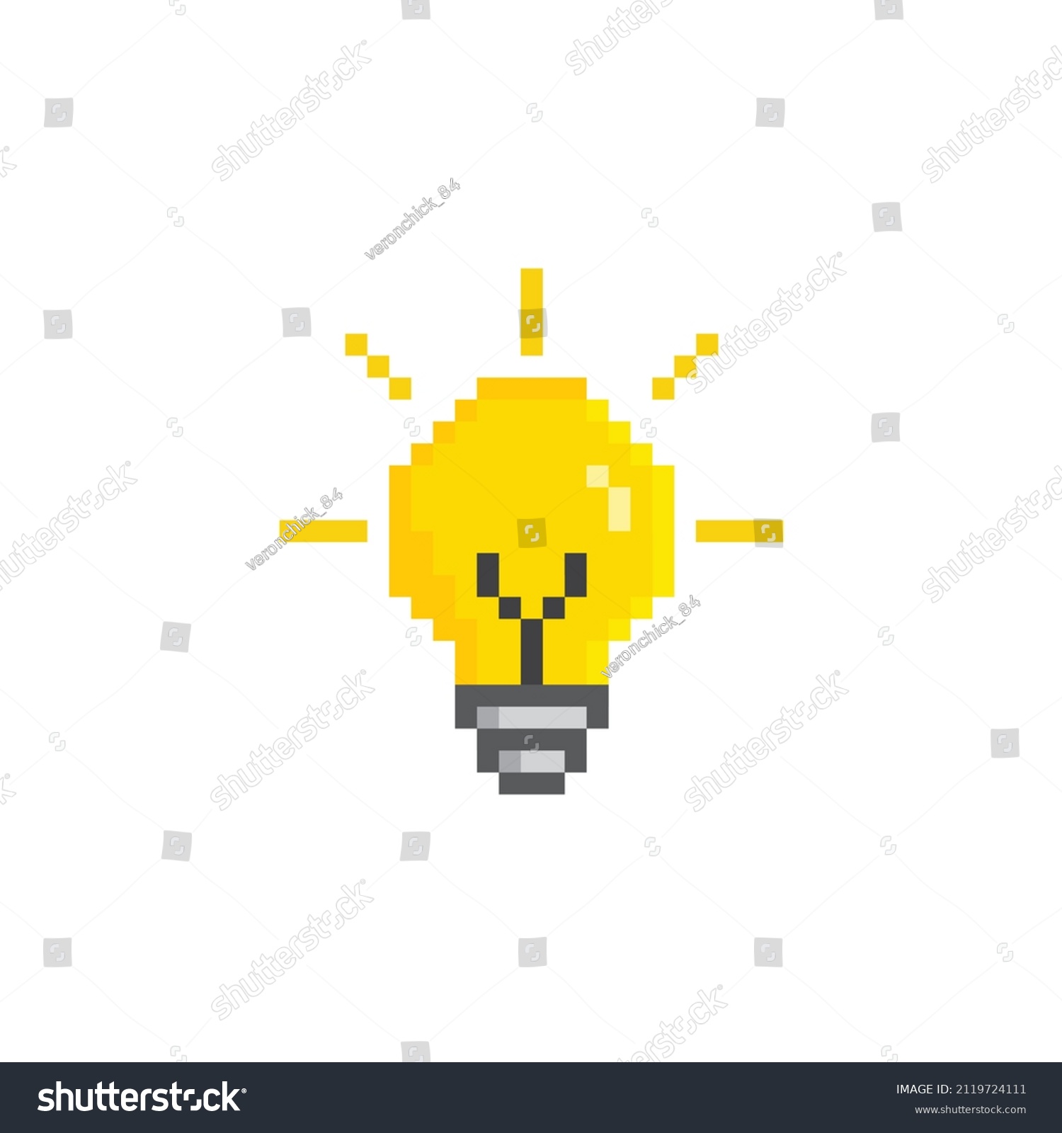 Pixel Art Light Bulb Vector Game Stock Vector (Royalty Free) 2119724111 ...